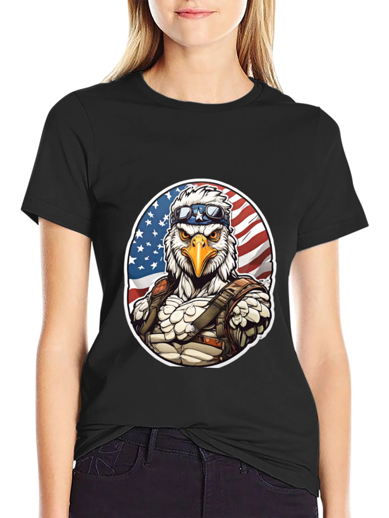 Patriotic Eagle Graphic T-Shirt