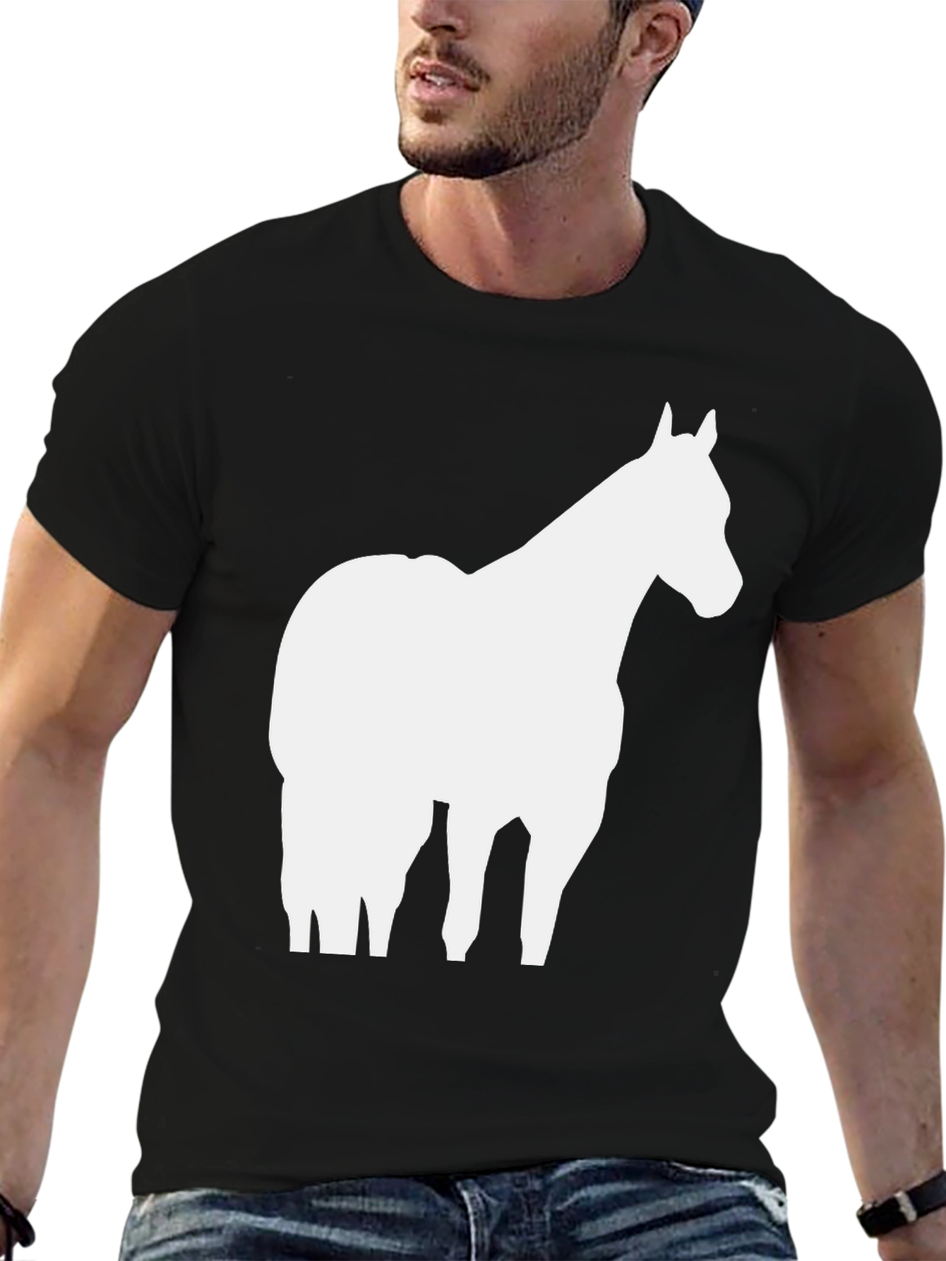 Horse Silhouette Graphic Tee - Unisex Cotton T-Shirt