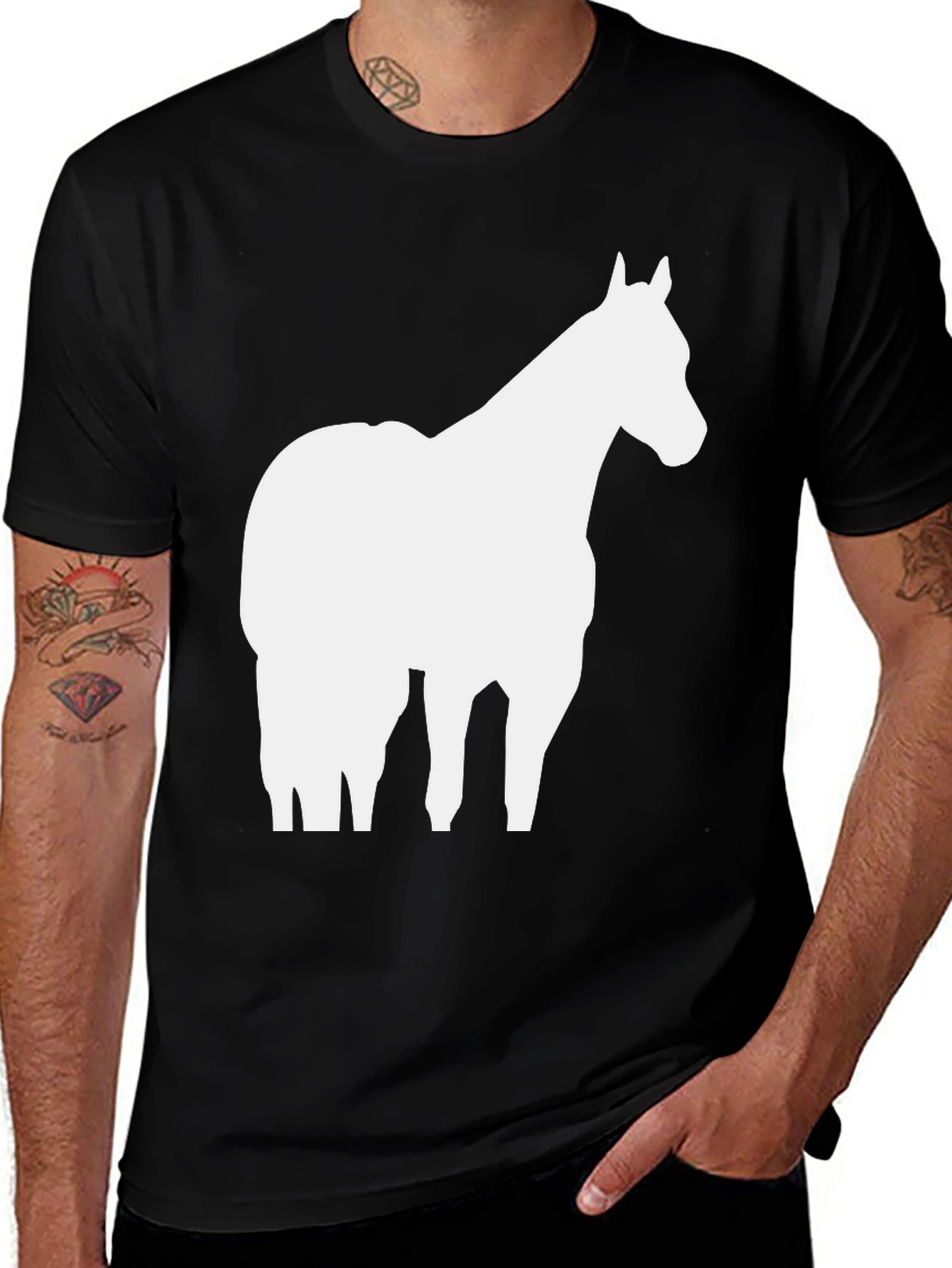 Horse Silhouette Graphic Tee - Unisex Cotton T-Shirt