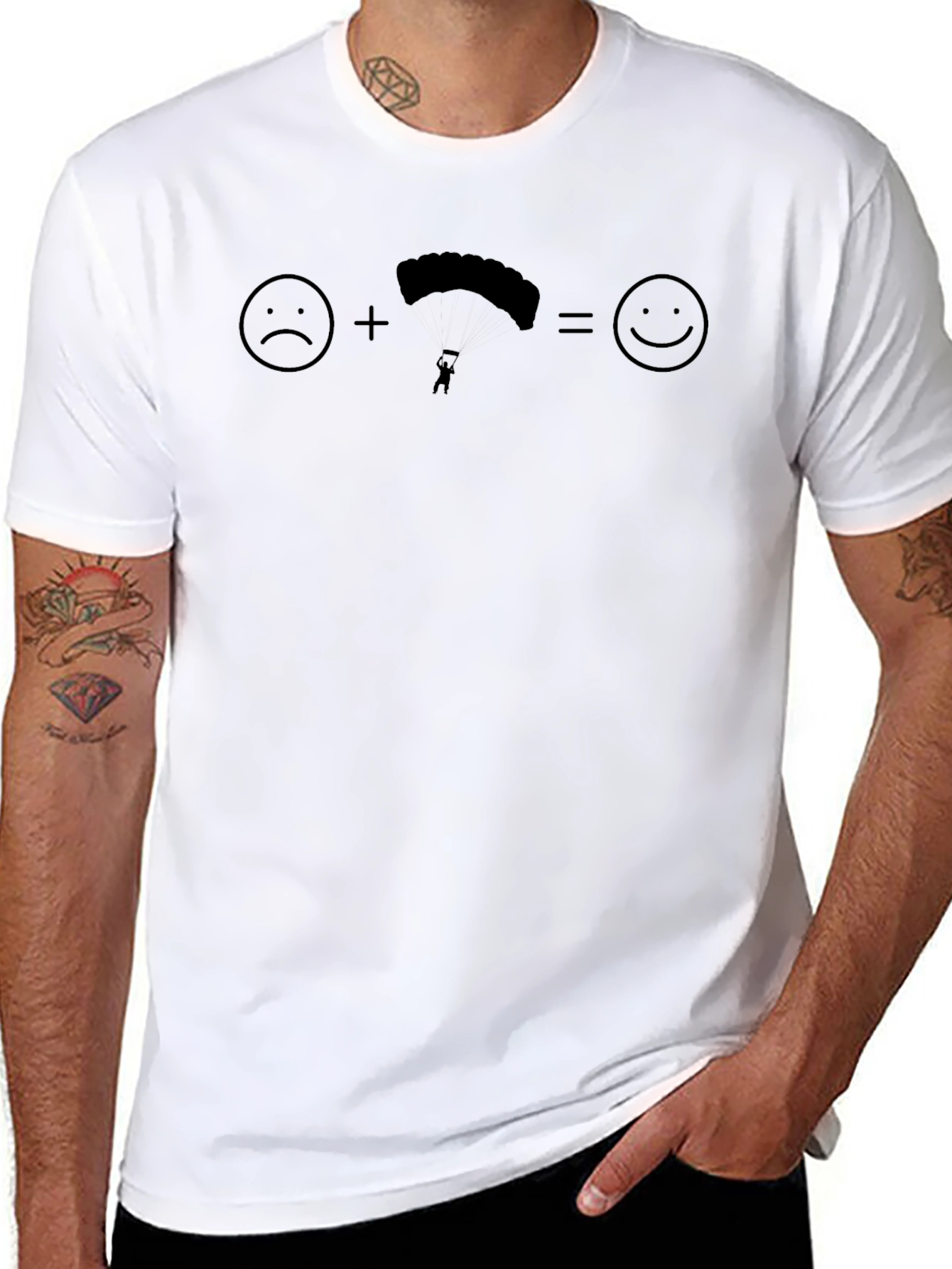 Skydiving T-Shirt: Sad + Parachute = Happy