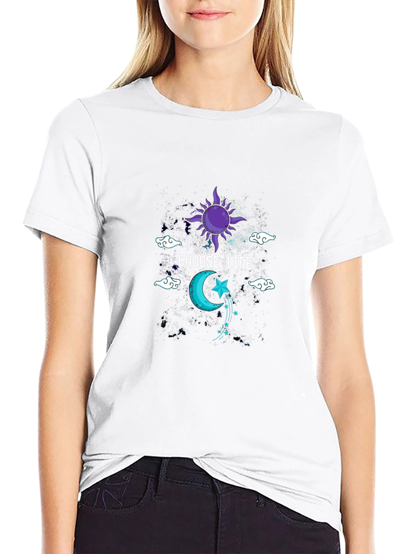 Choose Life Sun and Moon Graphic Tee