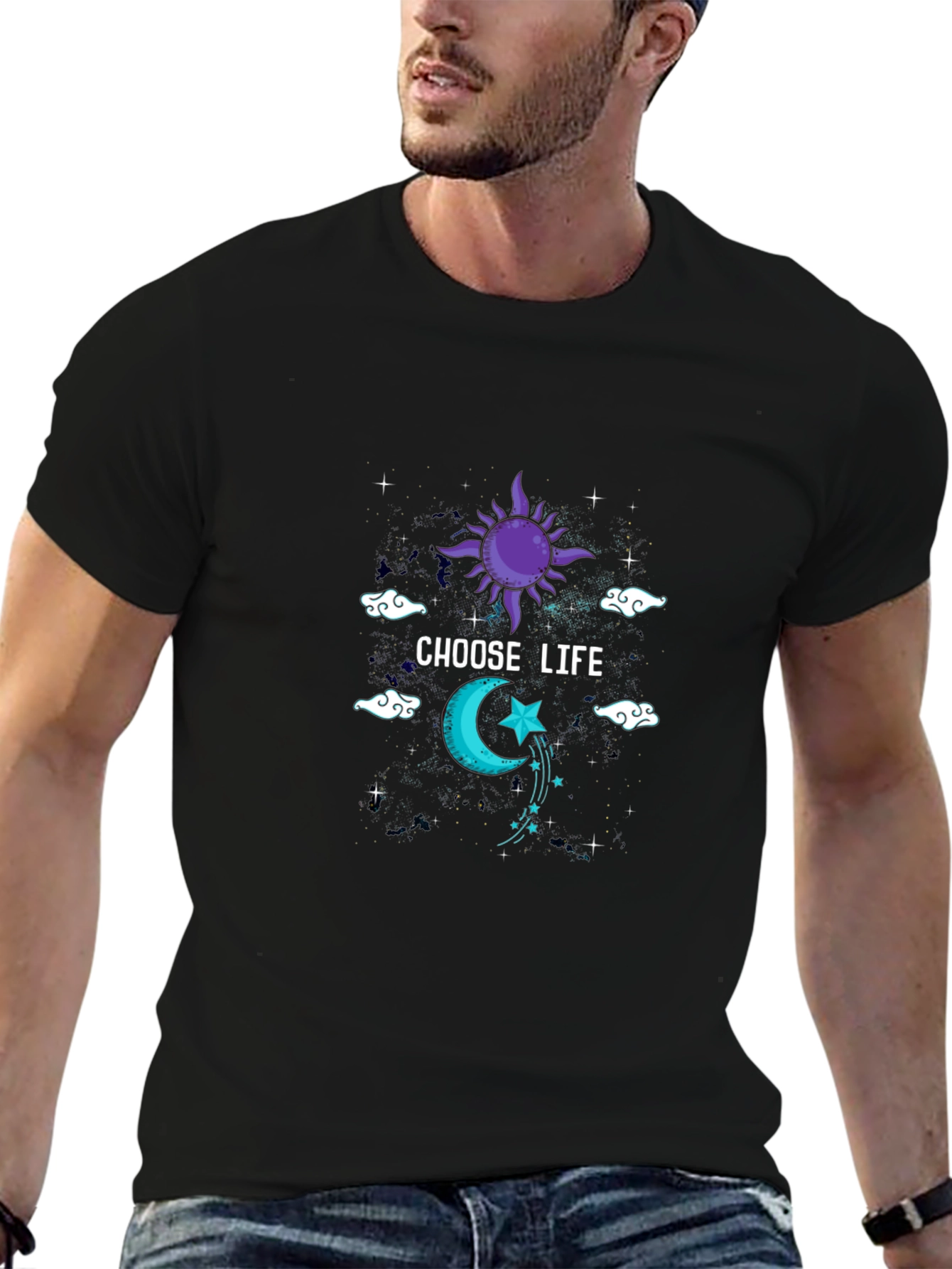 Choose Life Sun and Moon Graphic Tee