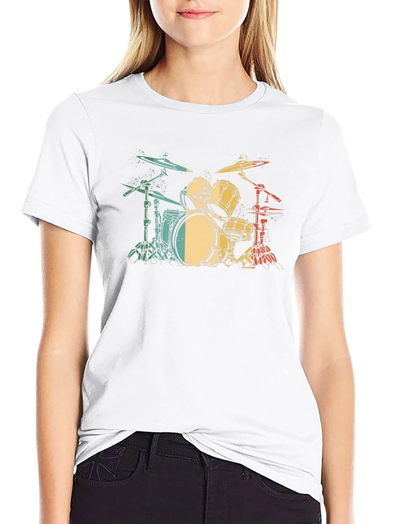 Retro Drum Set Graphic T-Shirt