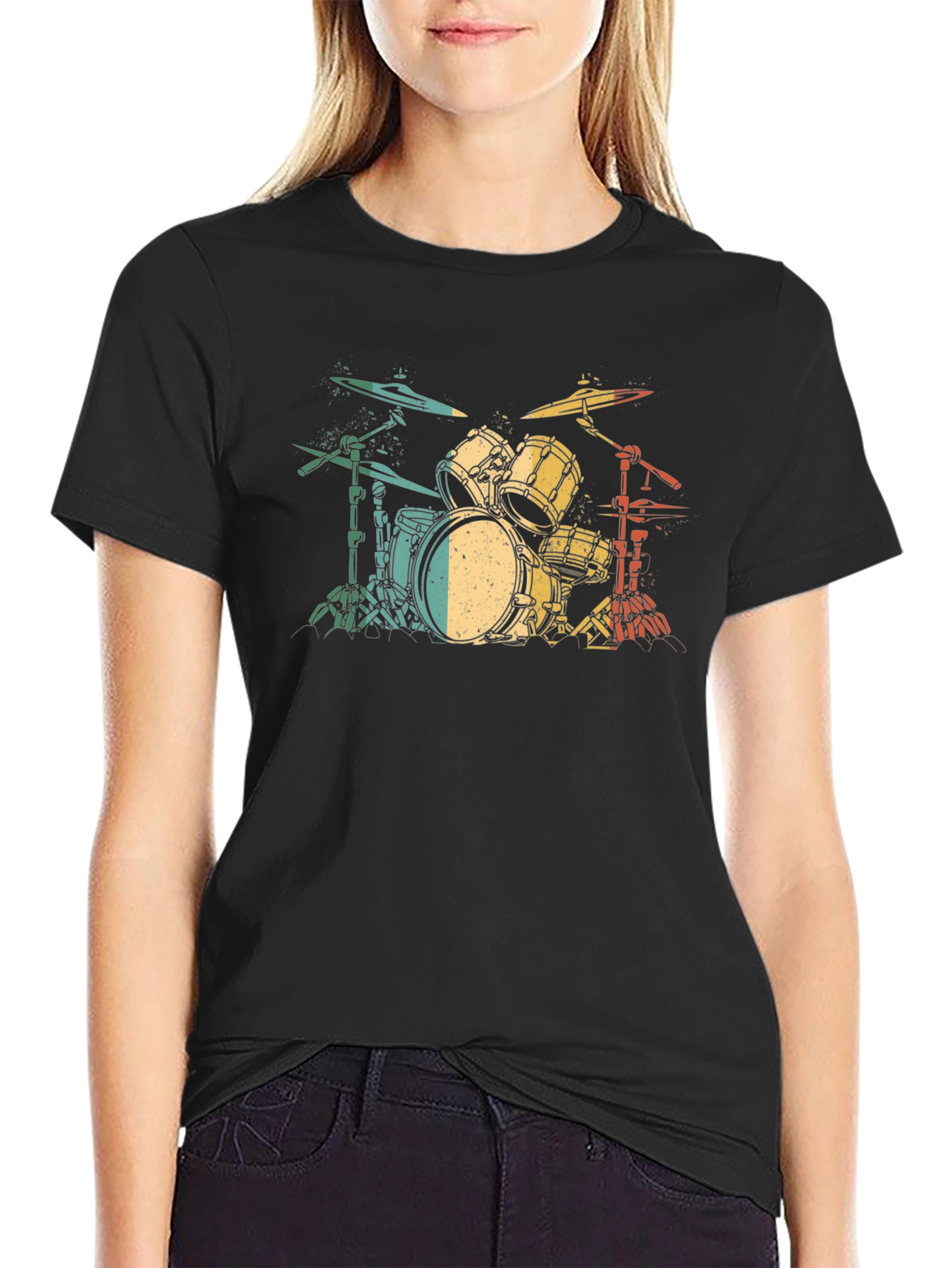 Retro Drum Set Graphic T-Shirt