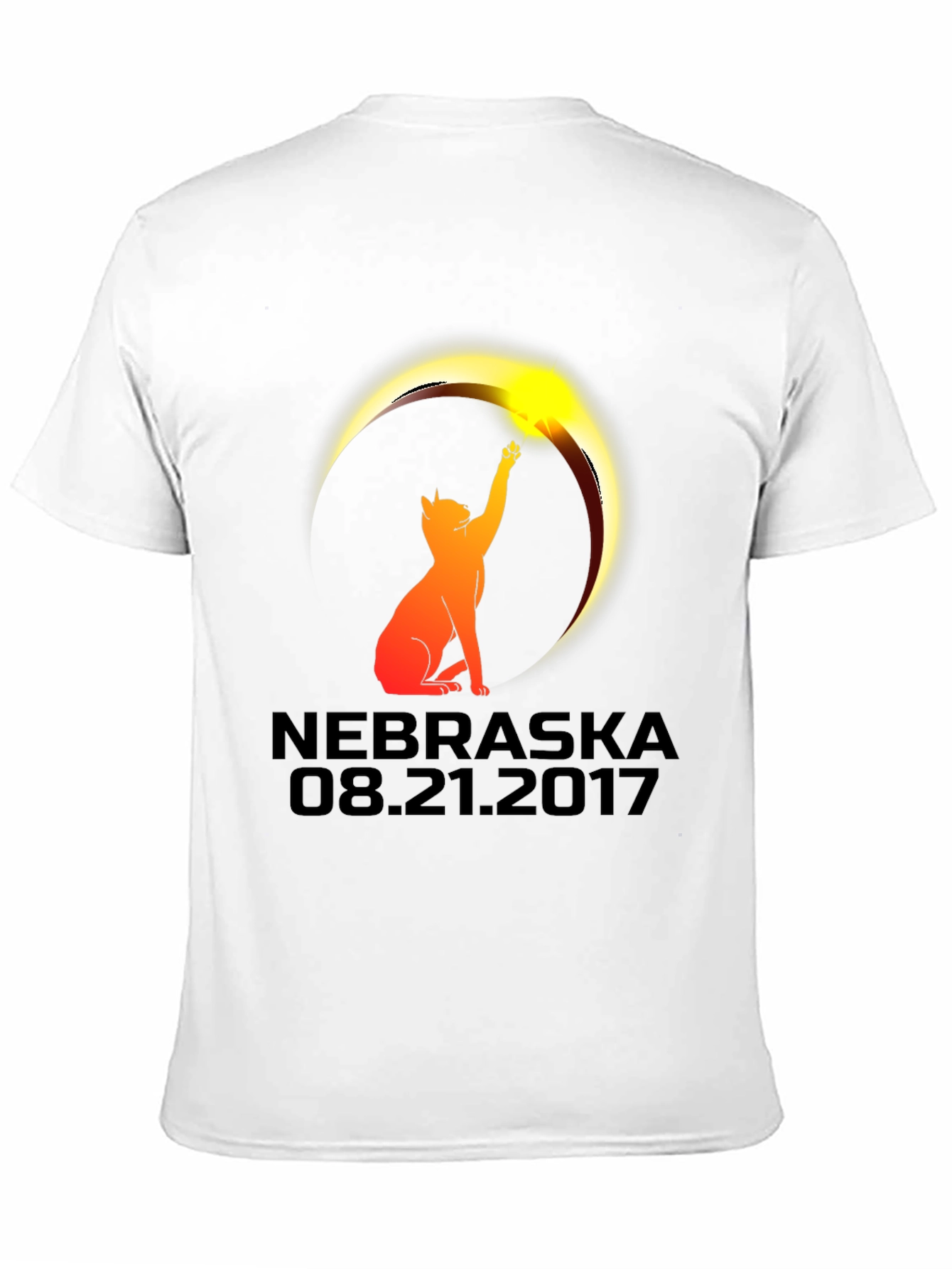 Nebraska Eclipse Cat Graphic T-Shirt - August 21 2017