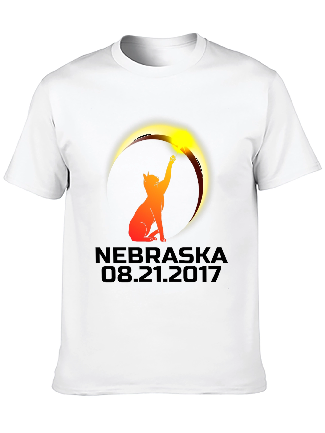 Nebraska Eclipse Cat Graphic T-Shirt - August 21 2017