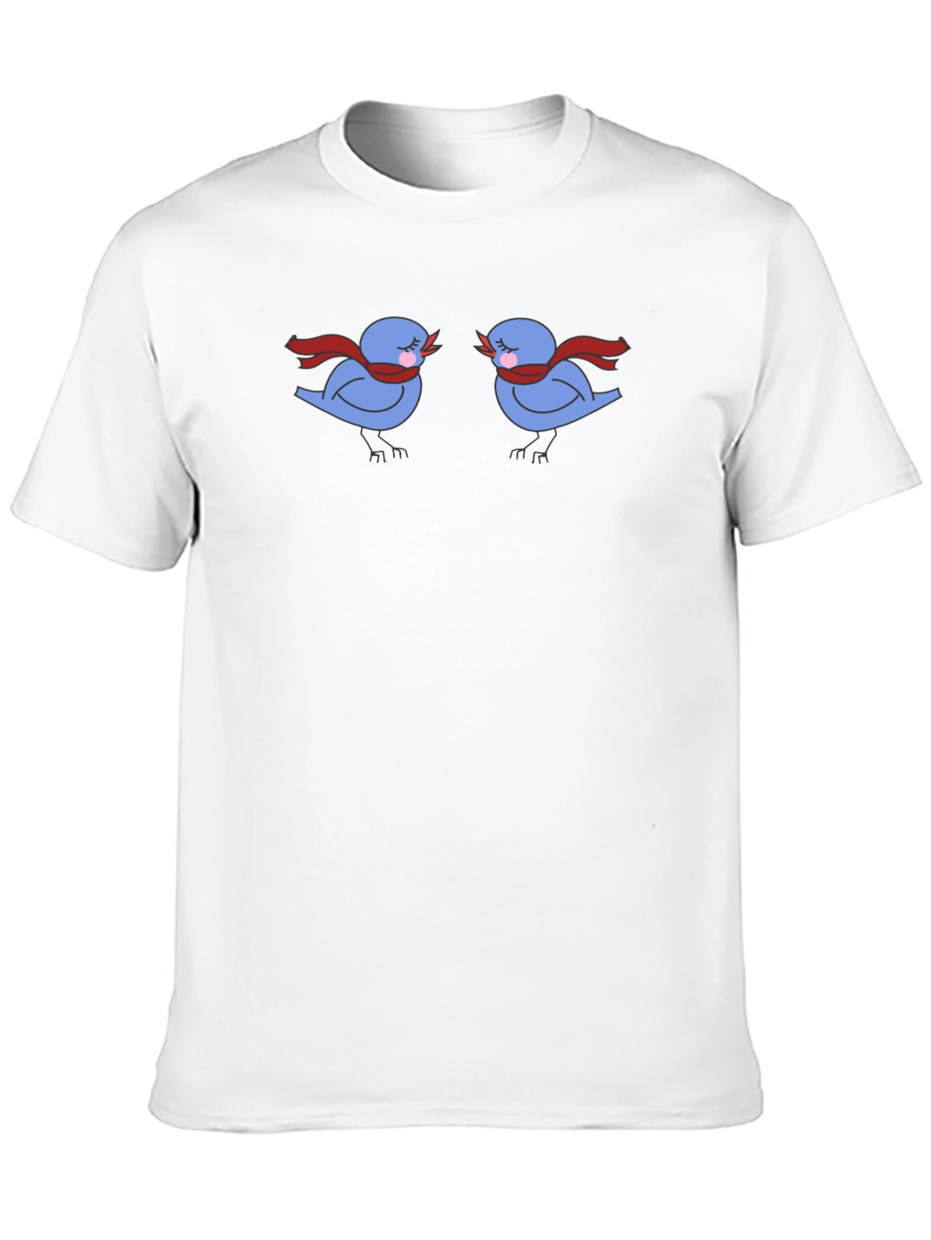 Birds with Scarves Black Graphic Tee
