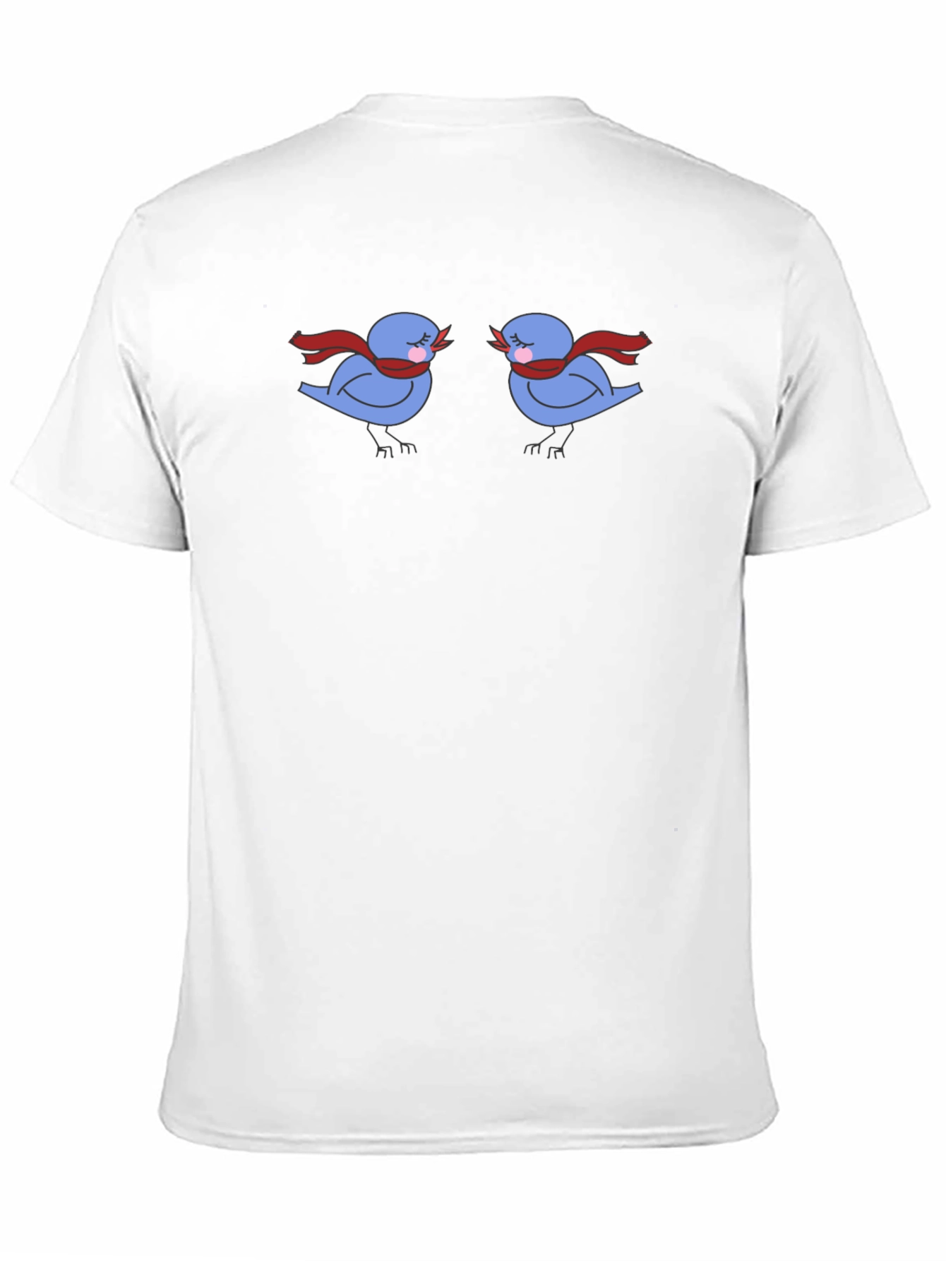 Birds with Scarves Black Graphic Tee