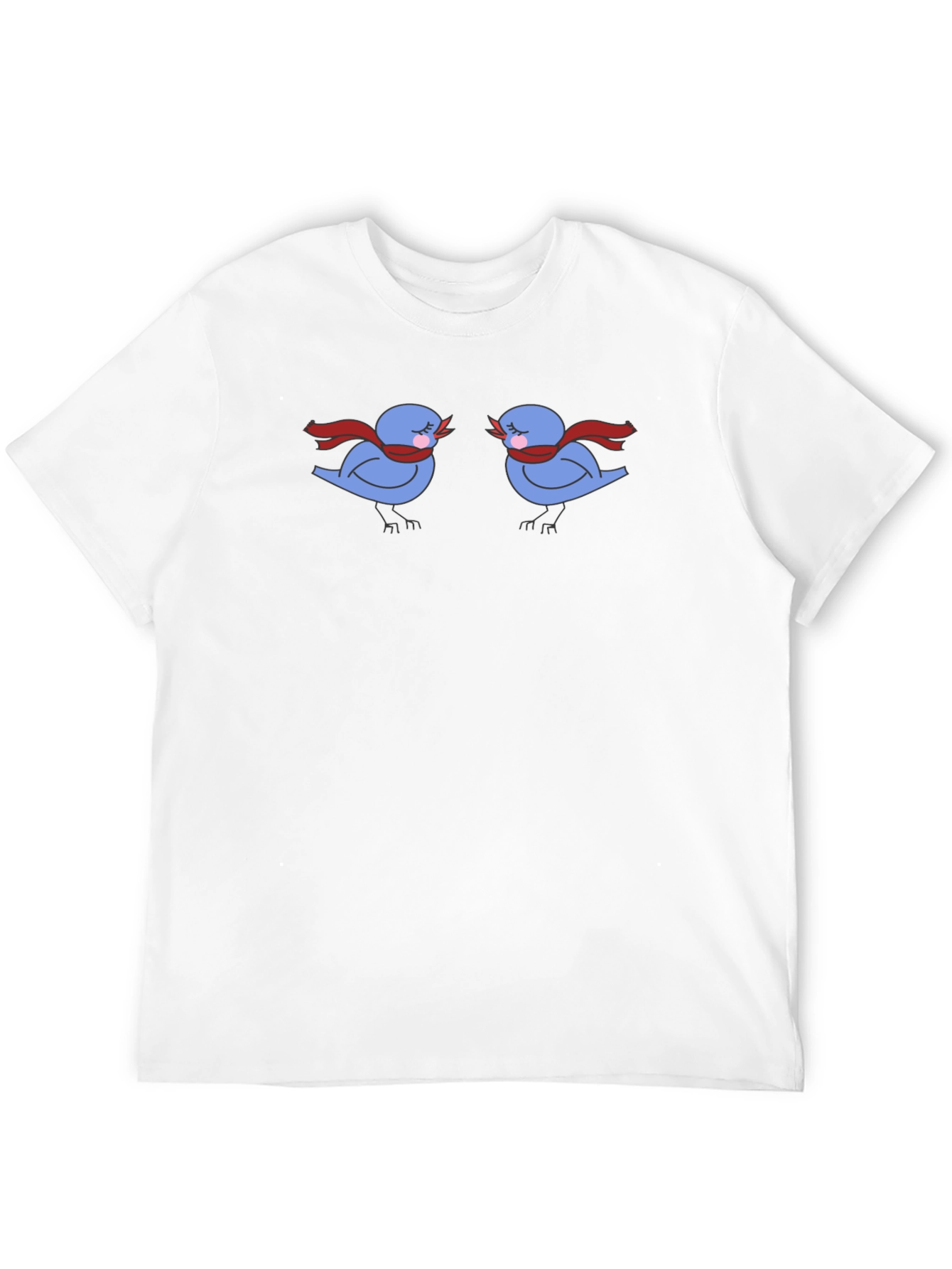 Birds with Scarves Black Graphic Tee