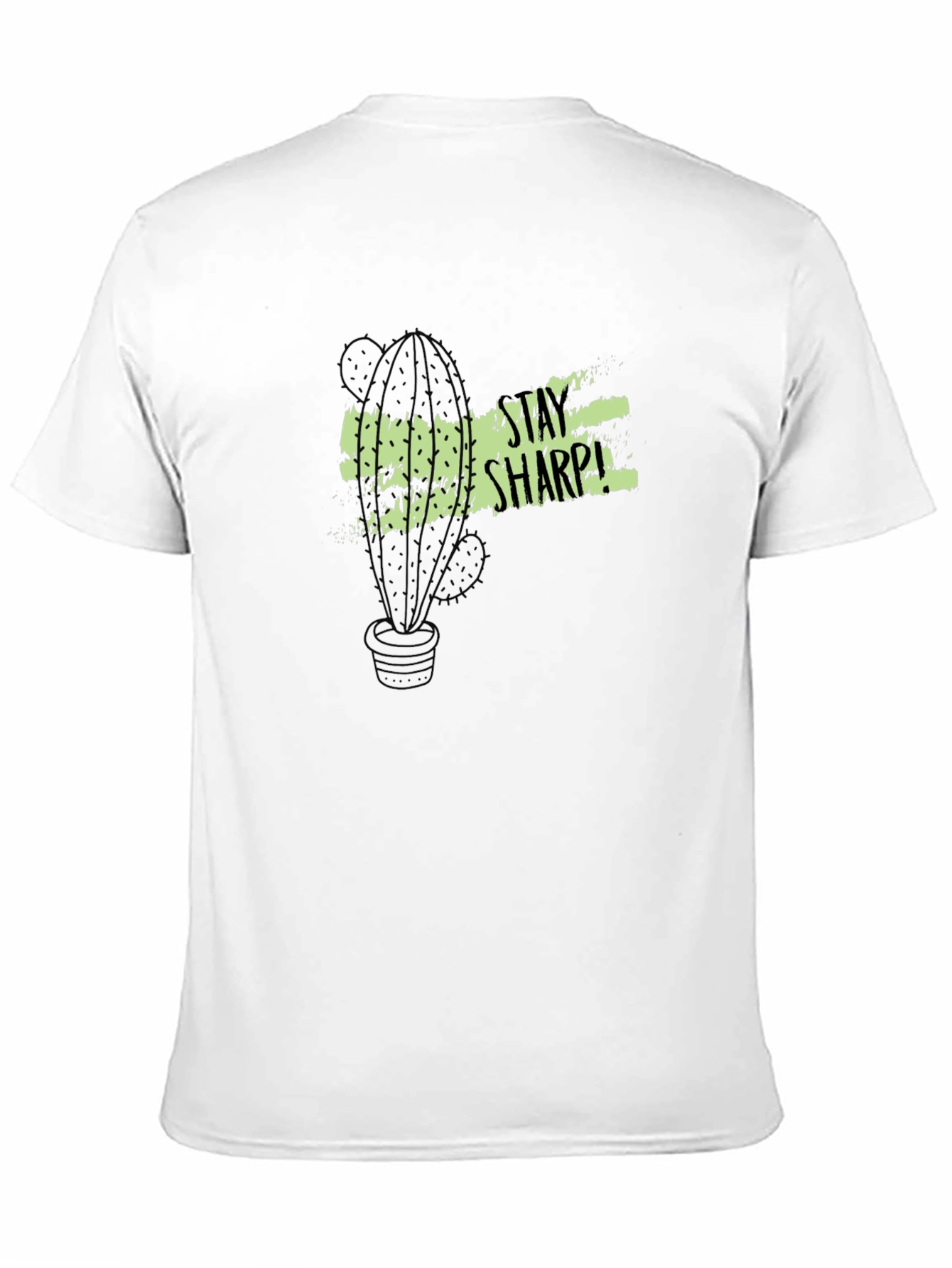 Stay Sharp Cactus Graphic Tee - Black Cotton T-Shirt