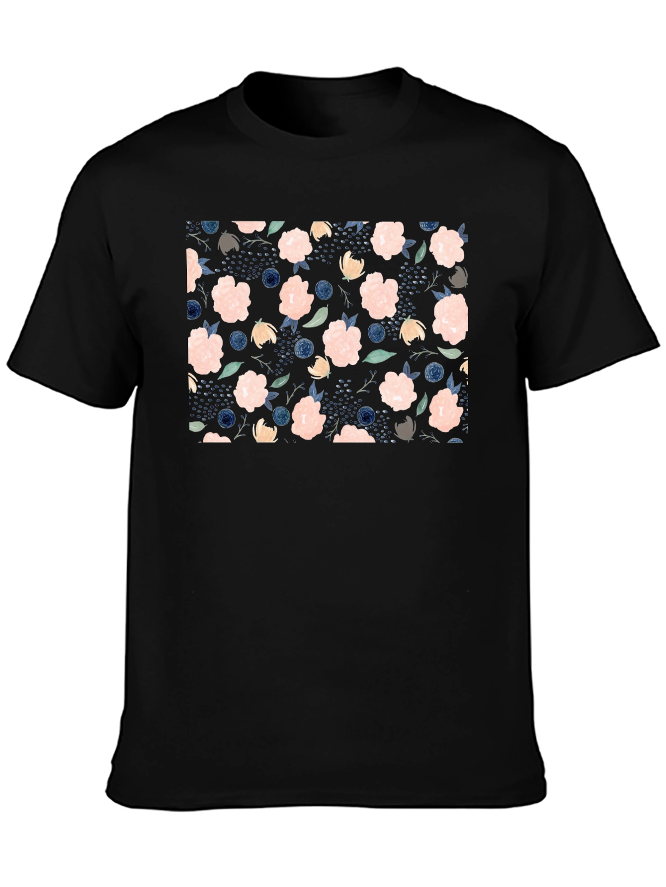 Floral Blossom T-Shirt - Stylish Black Tee