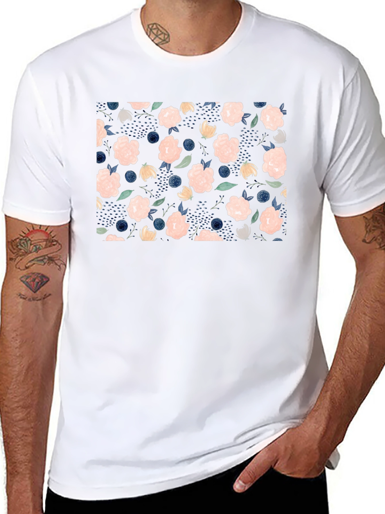 Floral Blossom T-Shirt - Stylish Black Tee