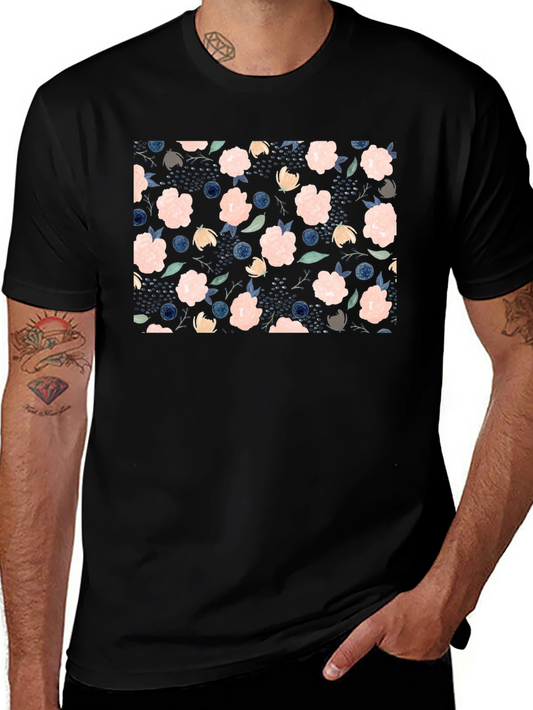 Floral Blossom T-Shirt - Stylish Black Tee