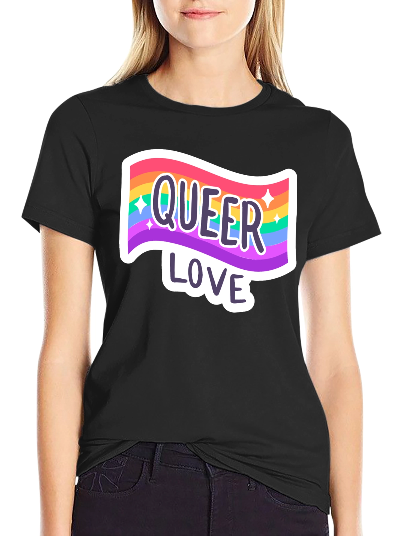 Queer Love Pride T-Shirt - Rainbow Graphic Tee