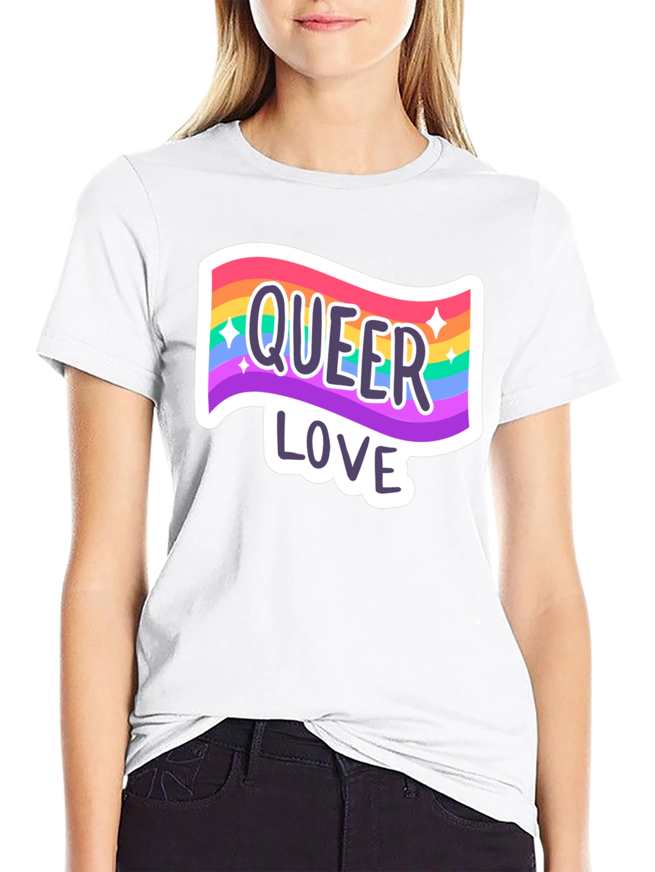 Queer Love Pride T-Shirt - Rainbow Graphic Tee