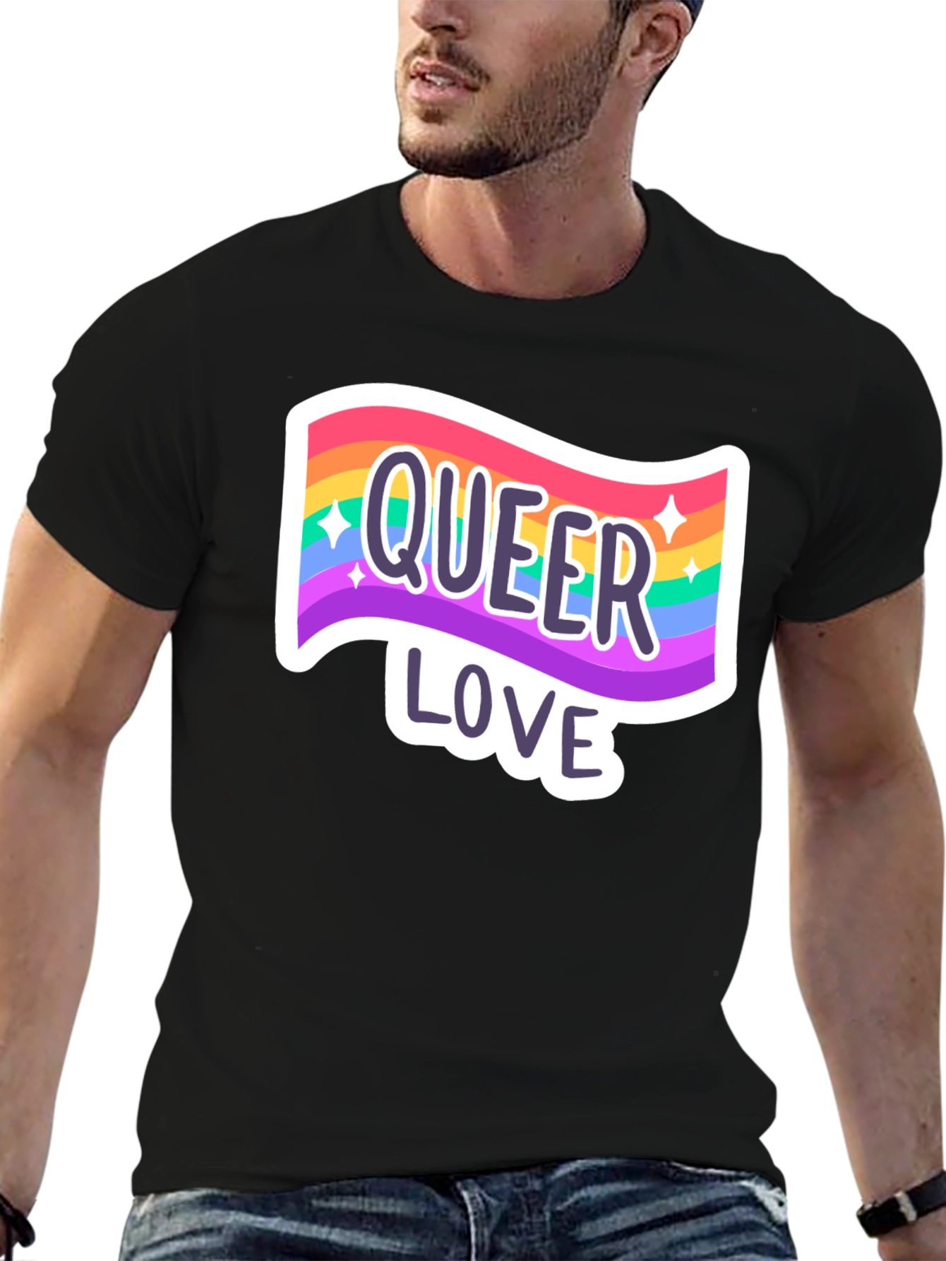 Queer Love Pride T-Shirt - Rainbow Graphic Tee