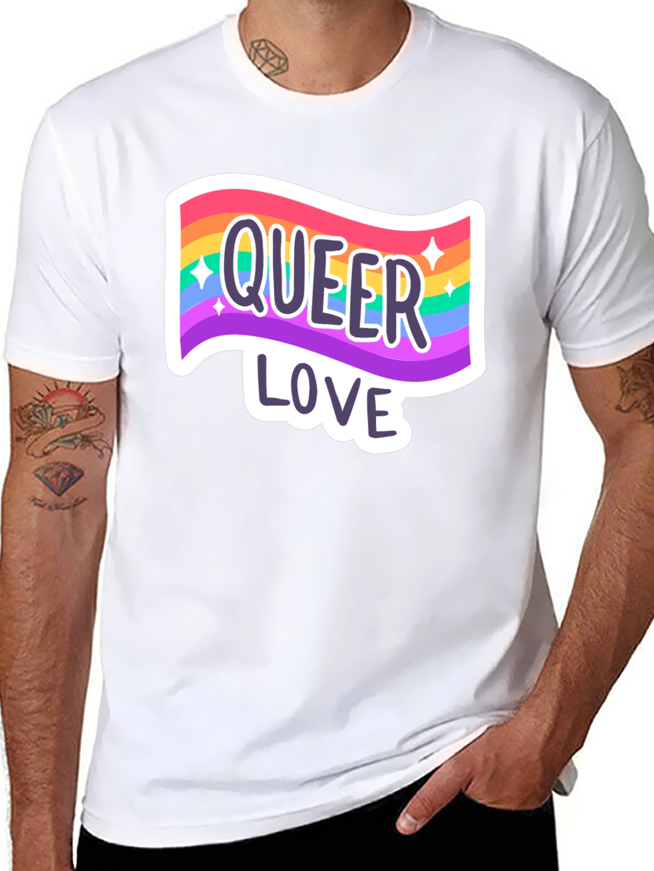 Queer Love Pride T-Shirt - Rainbow Graphic Tee