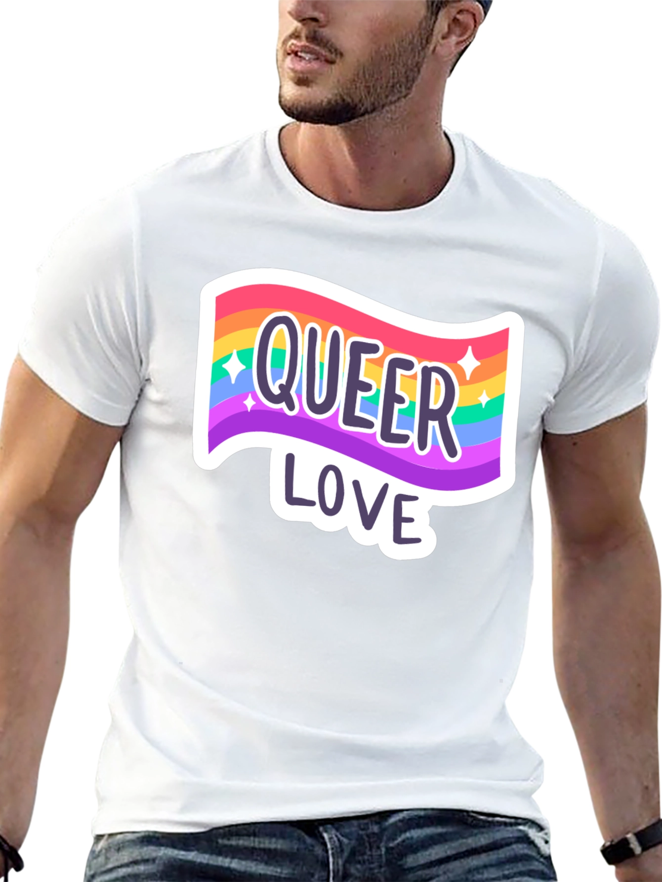 Queer Love Pride T-Shirt - Rainbow Graphic Tee