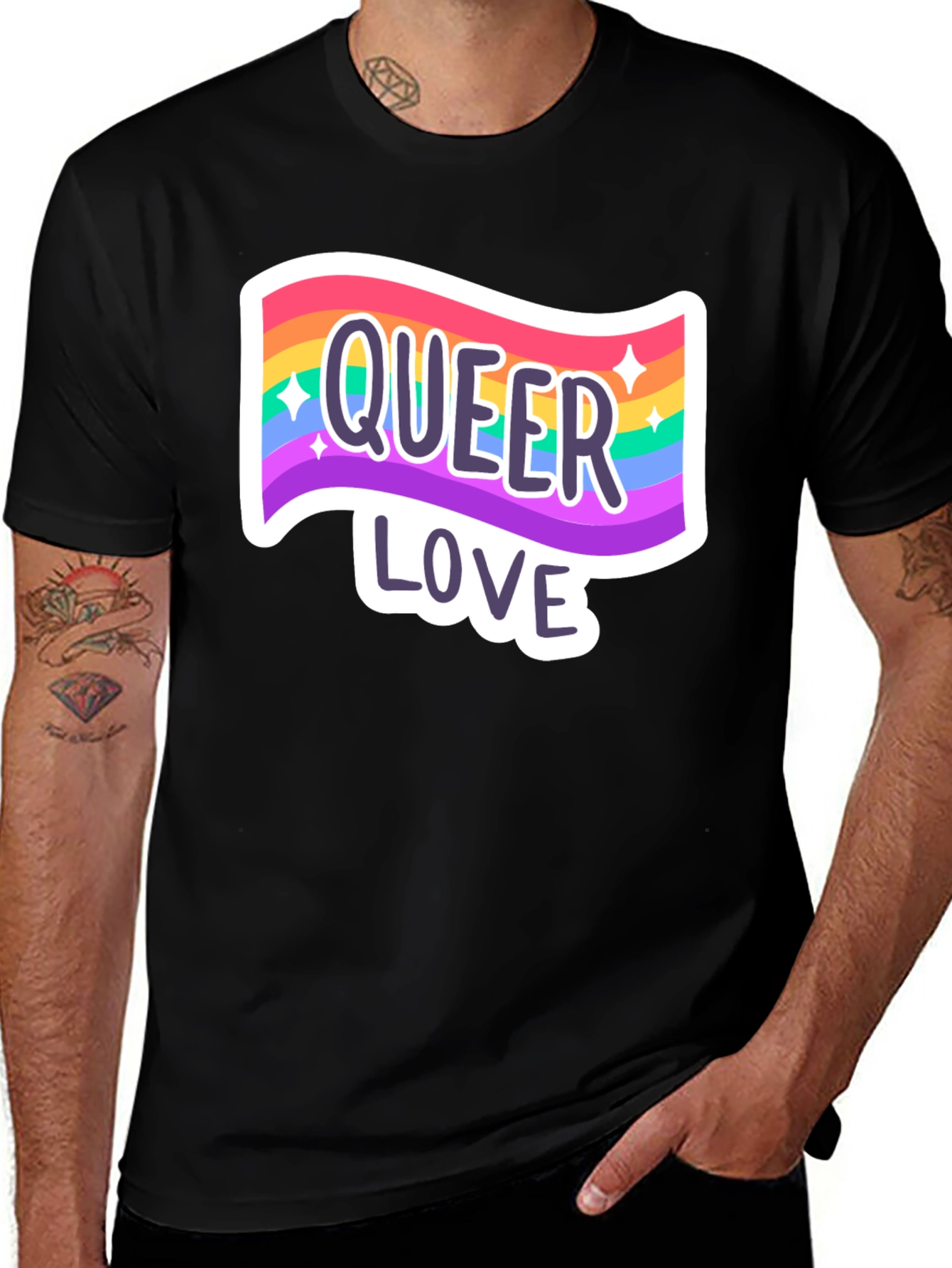 Queer Love Pride T-Shirt - Rainbow Graphic Tee