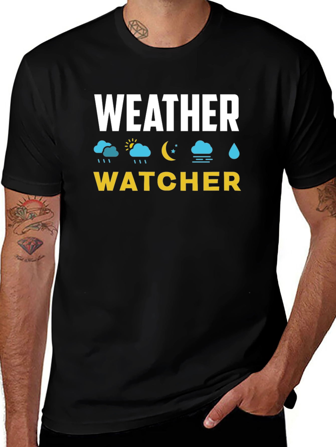 Weather Watcher Black T-Shirt