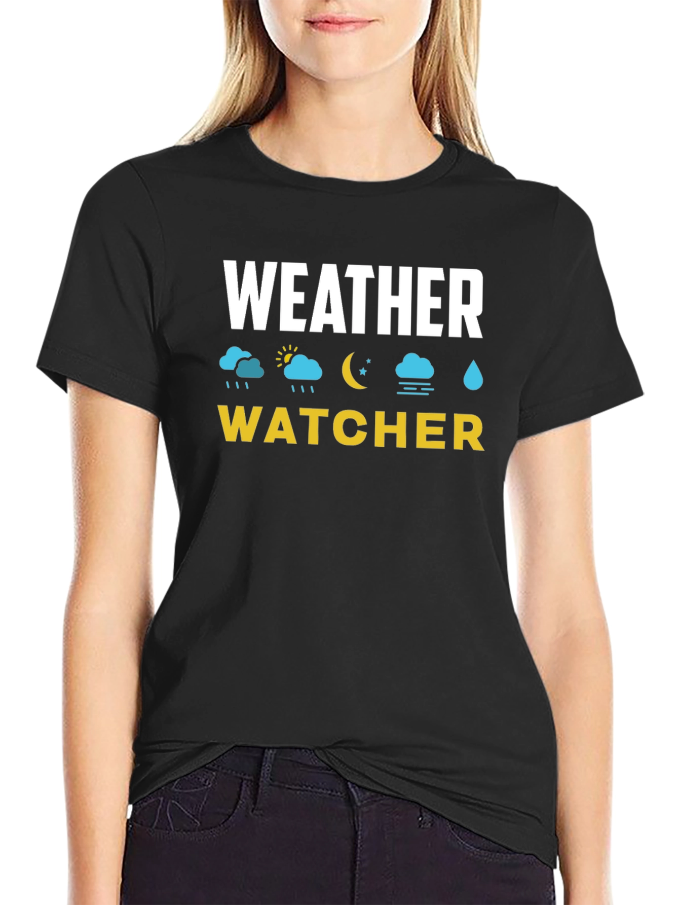 Weather Watcher Black T-Shirt
