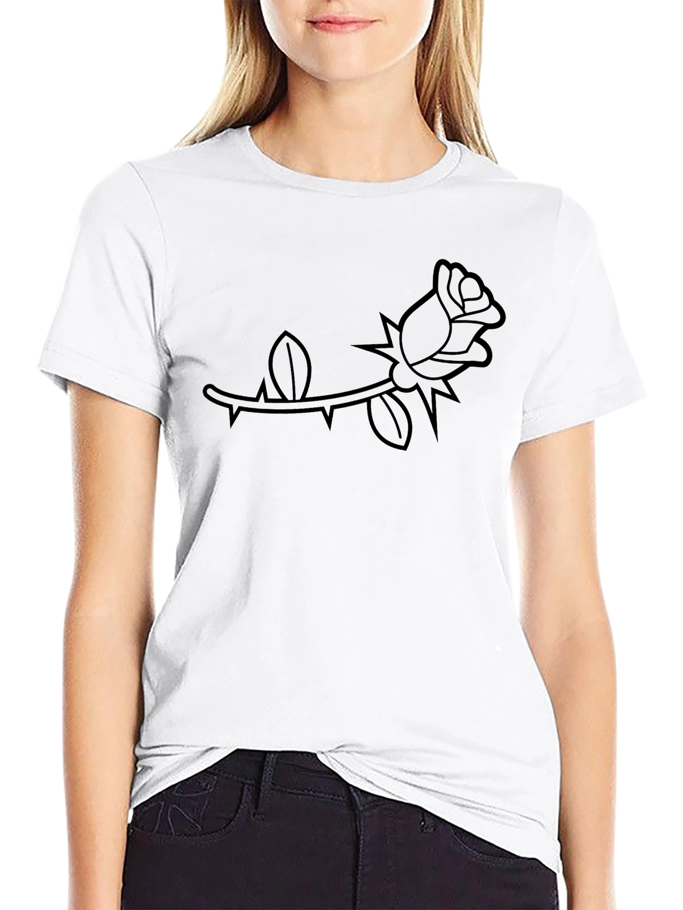 Black Rose Graphic Tee - Stylish Casual Wear