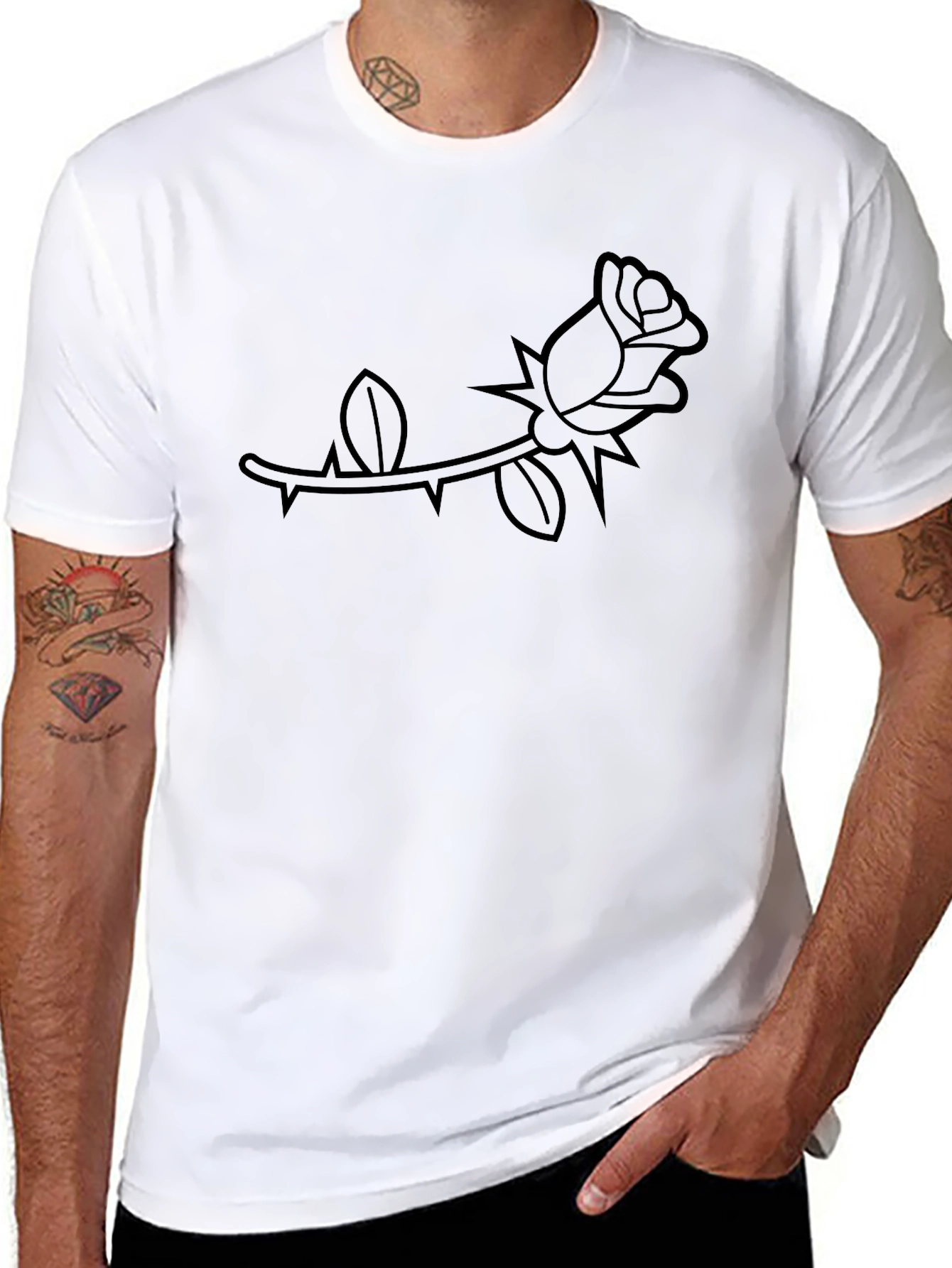 Black Rose Graphic Tee - Stylish Casual Wear