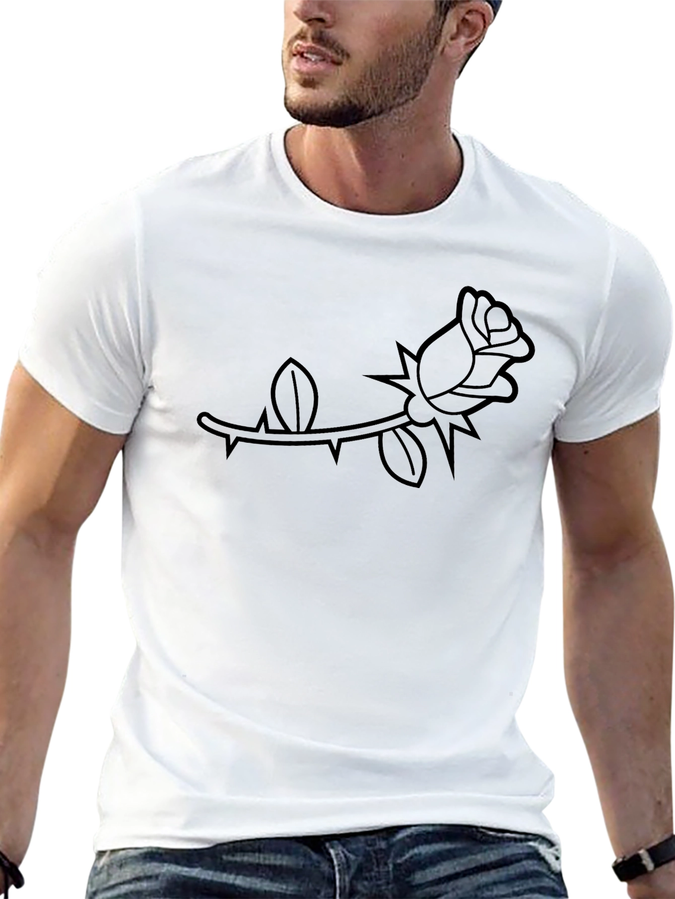 Black Rose Graphic Tee - Stylish Casual Wear