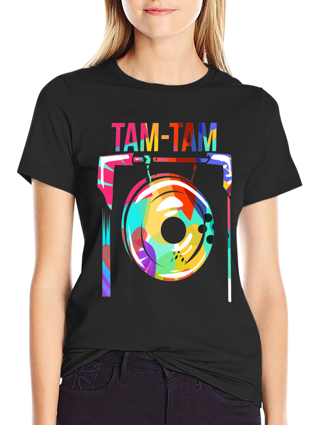 Funky Tam-Tam Gong Graphic Tee - Black