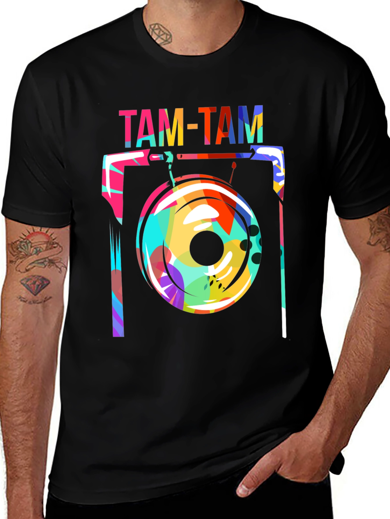 Funky Tam-Tam Gong Graphic Tee - Black