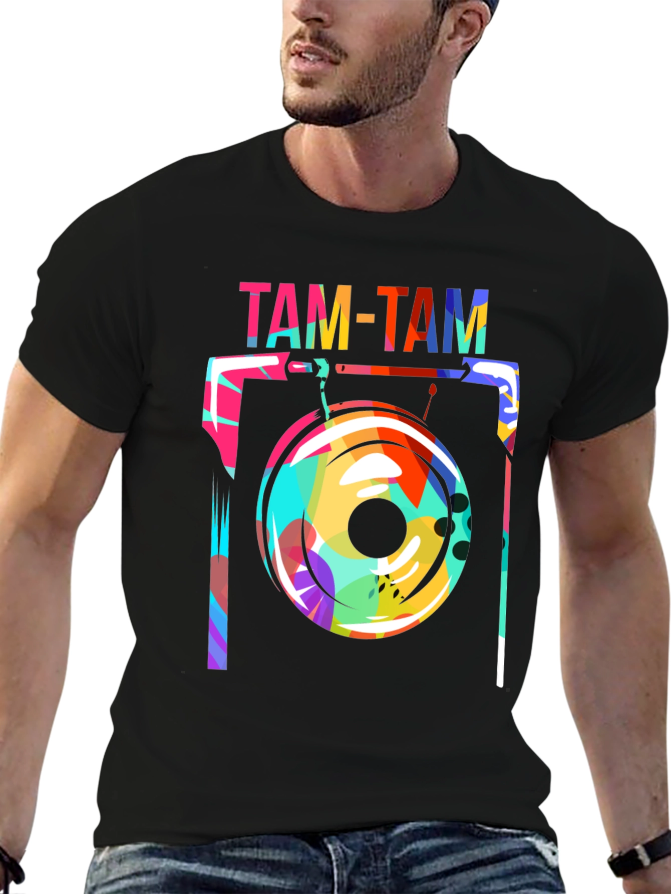 Funky Tam-Tam Gong Graphic Tee - Black