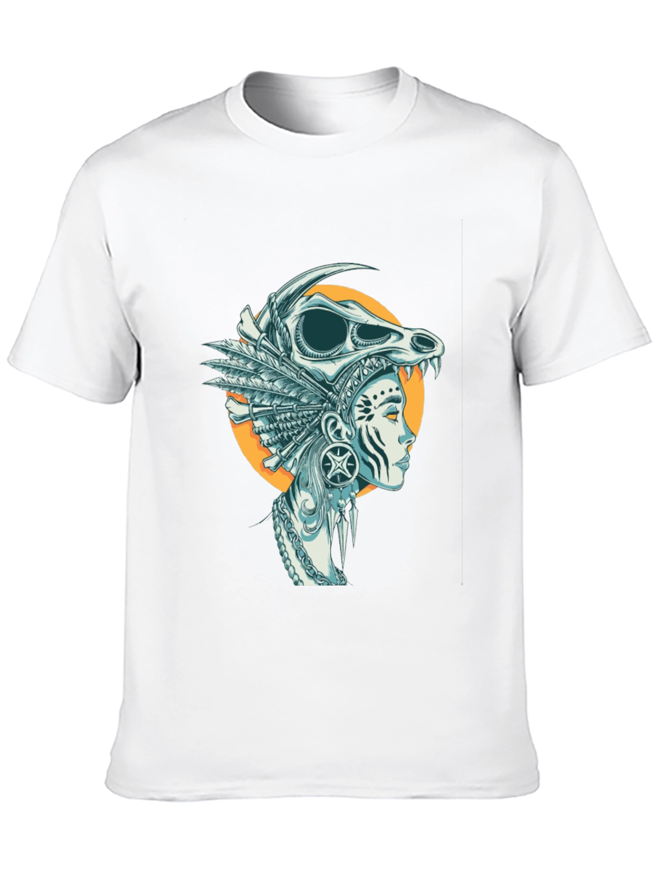 Skull Headdress Graphic Tee - Black