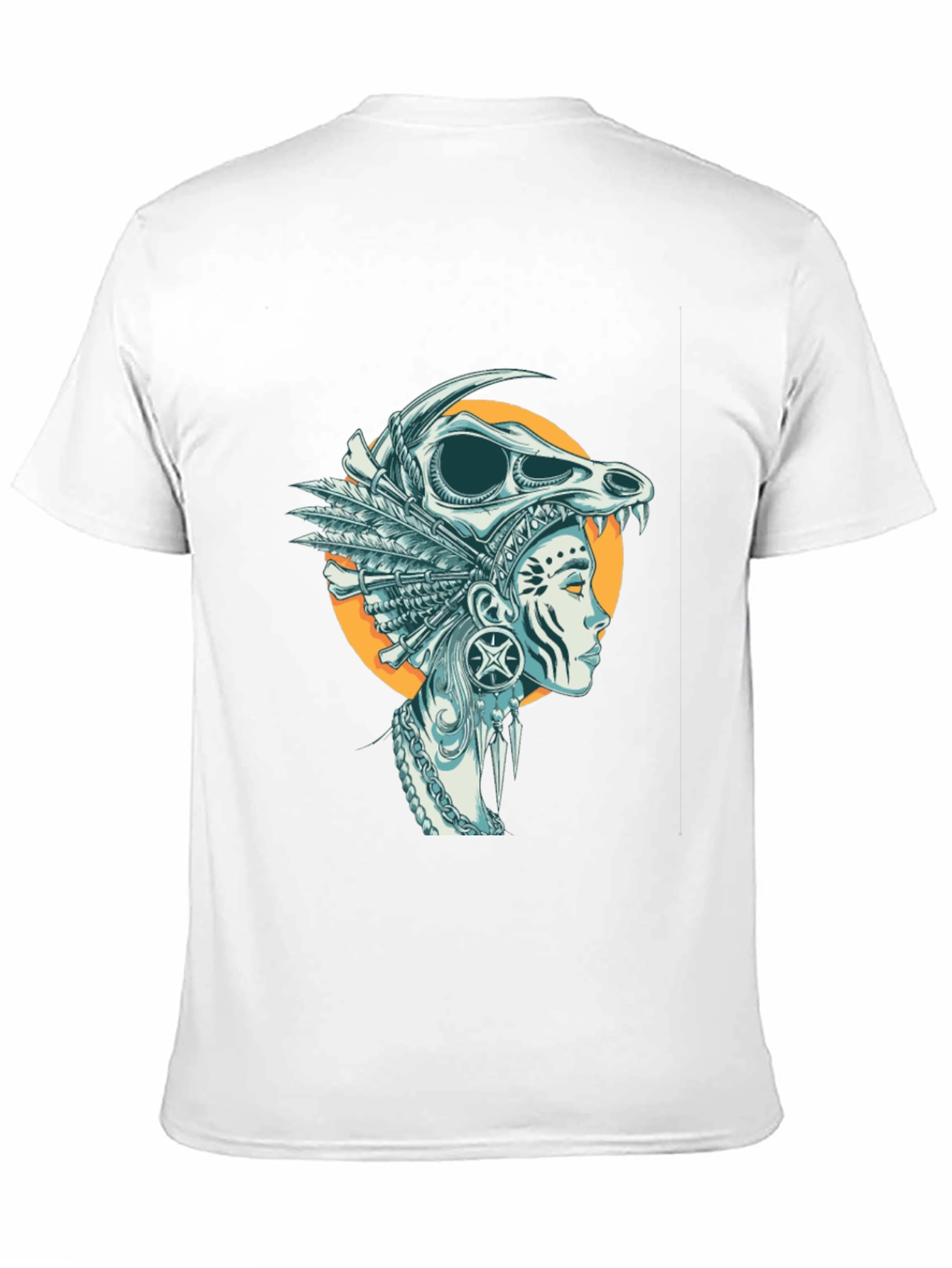 Skull Headdress Graphic Tee - Black