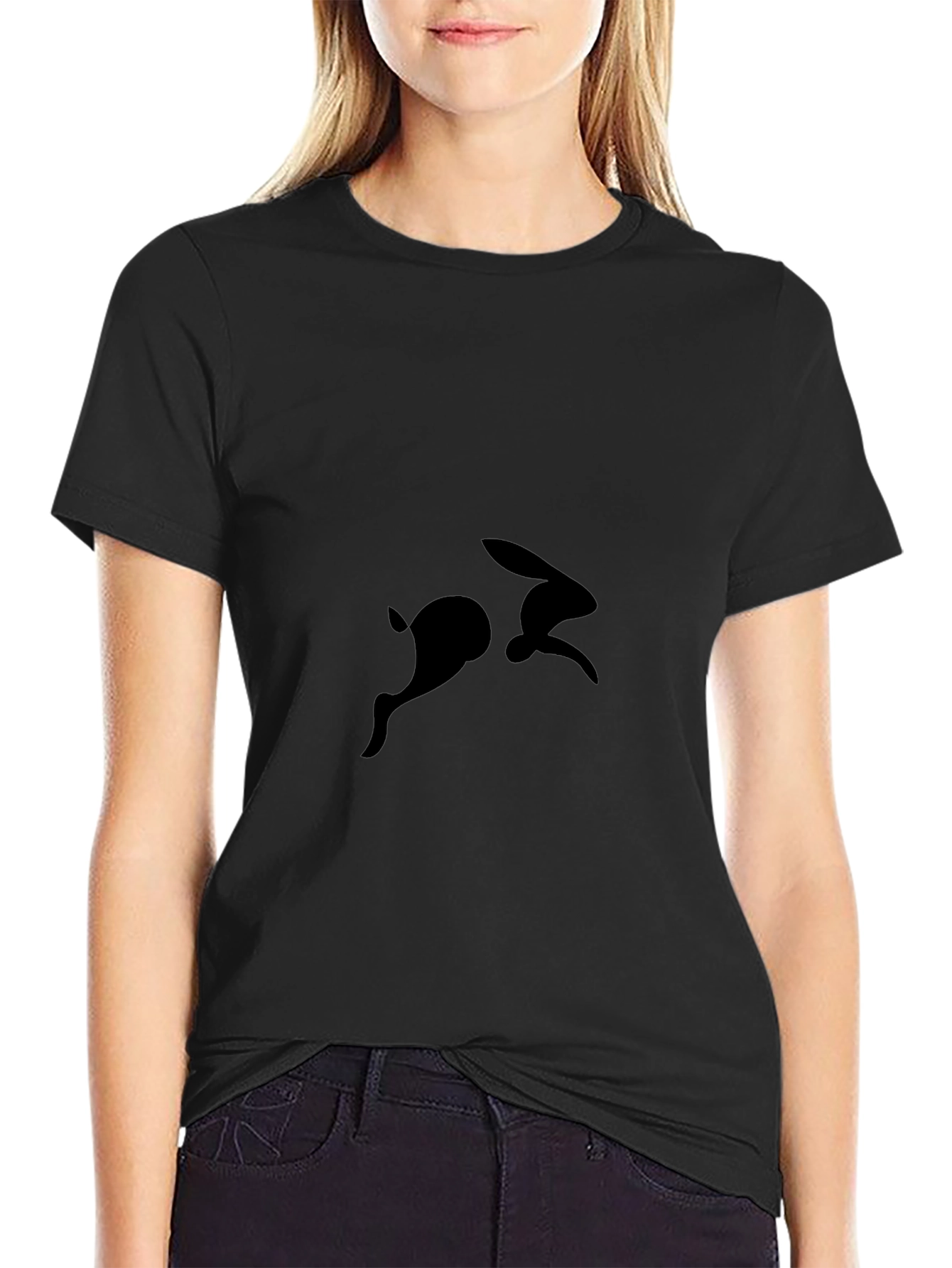 Black Rabbit Silhouette Graphic Tee