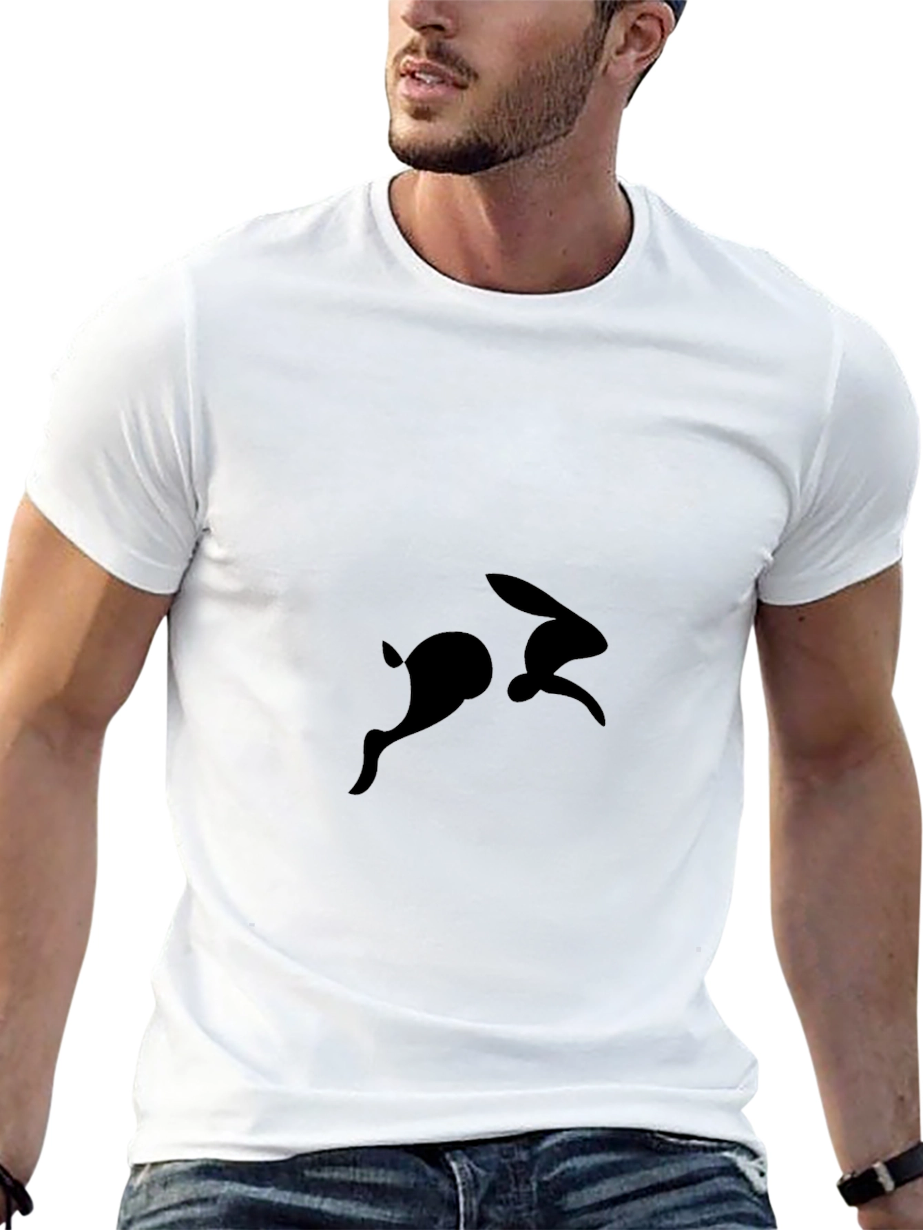 Black Rabbit Silhouette Graphic Tee