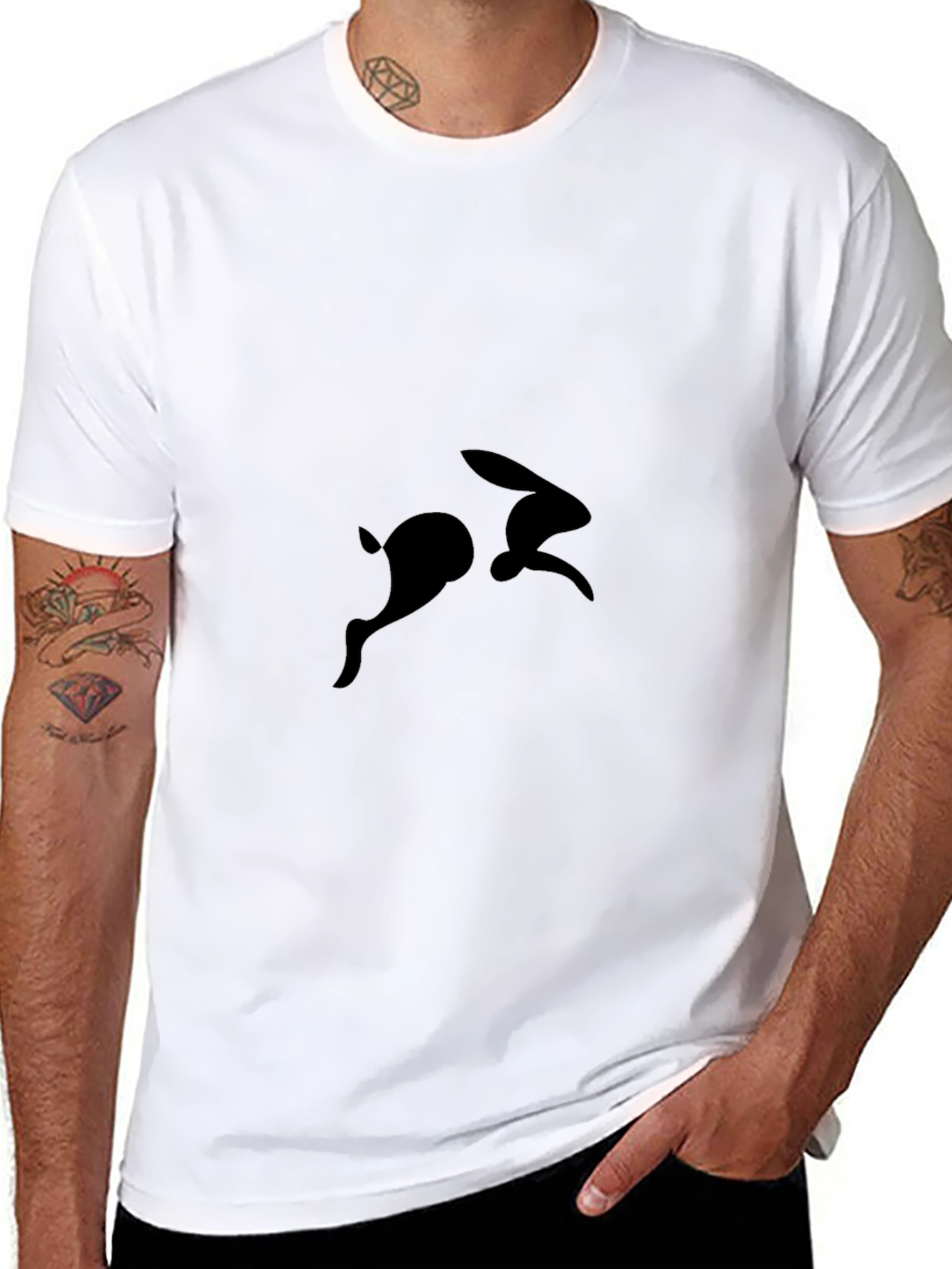 Black Rabbit Silhouette Graphic Tee