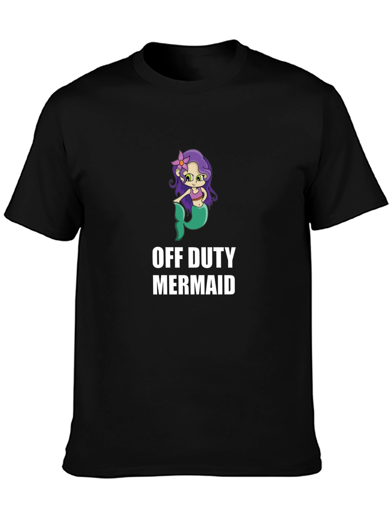 Off Duty Mermaid Graphic T-Shirt - Novelty Tee