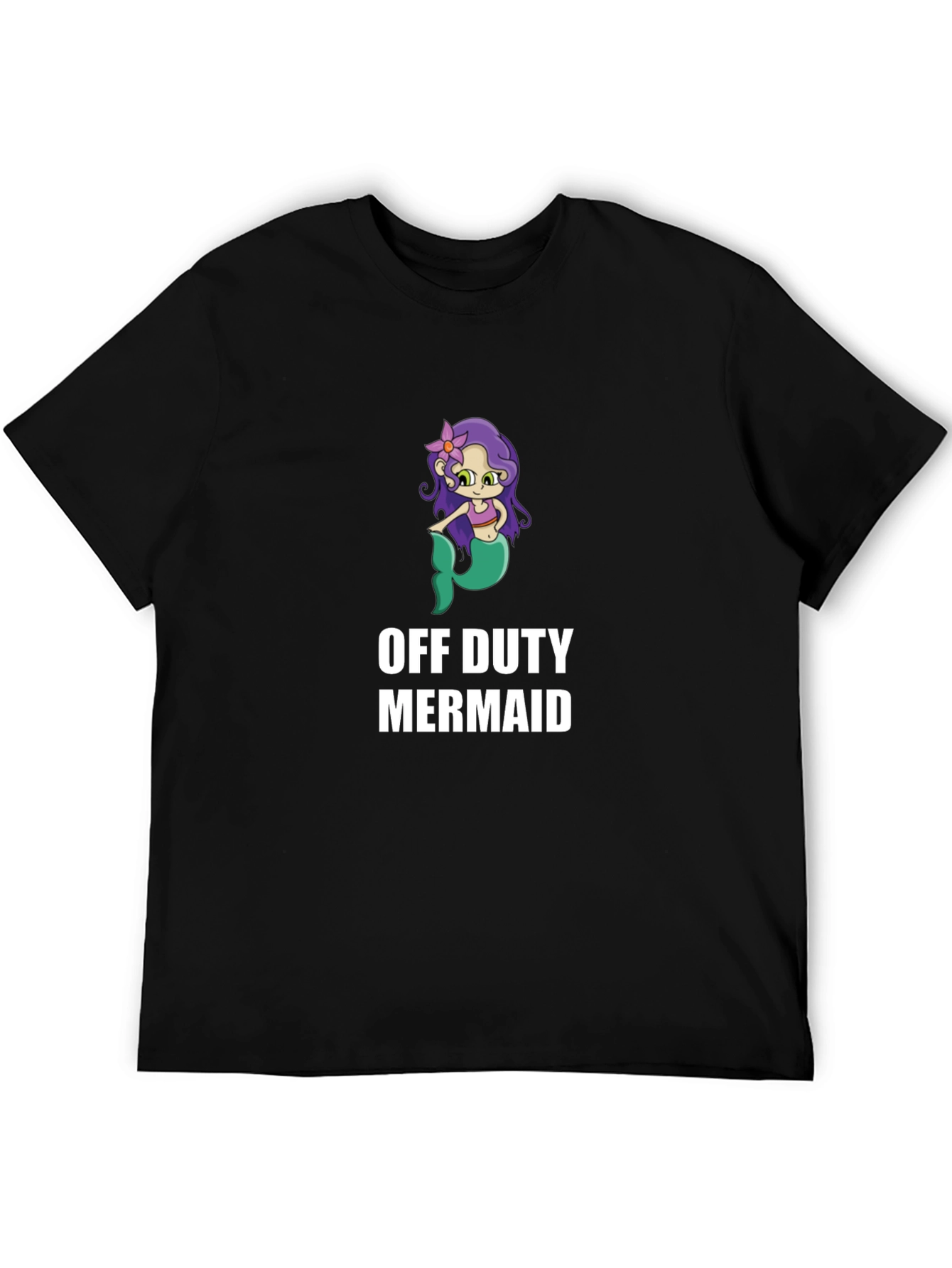 Off Duty Mermaid Graphic T-Shirt - Novelty Tee