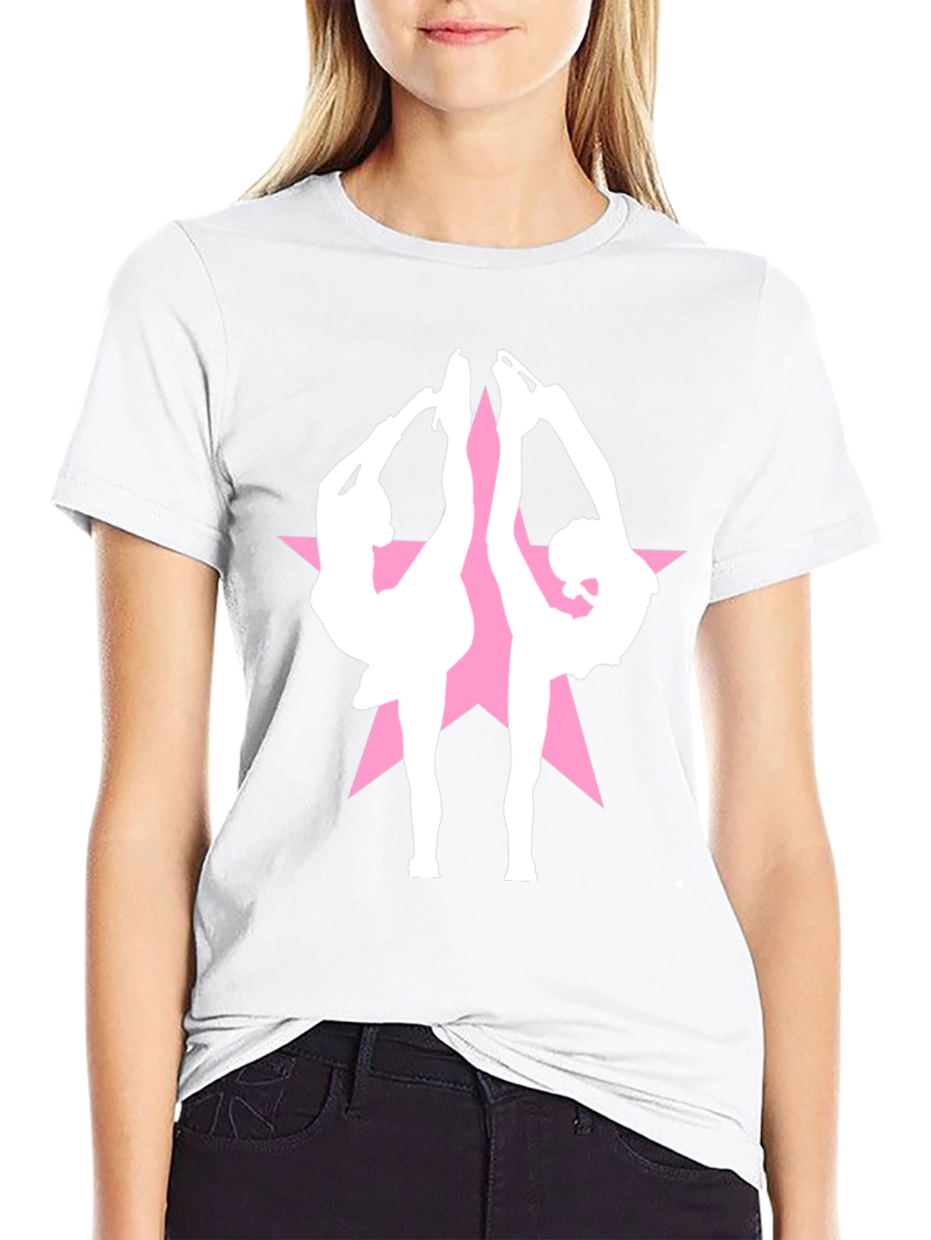 Figure Skating Star Black T-Shirt