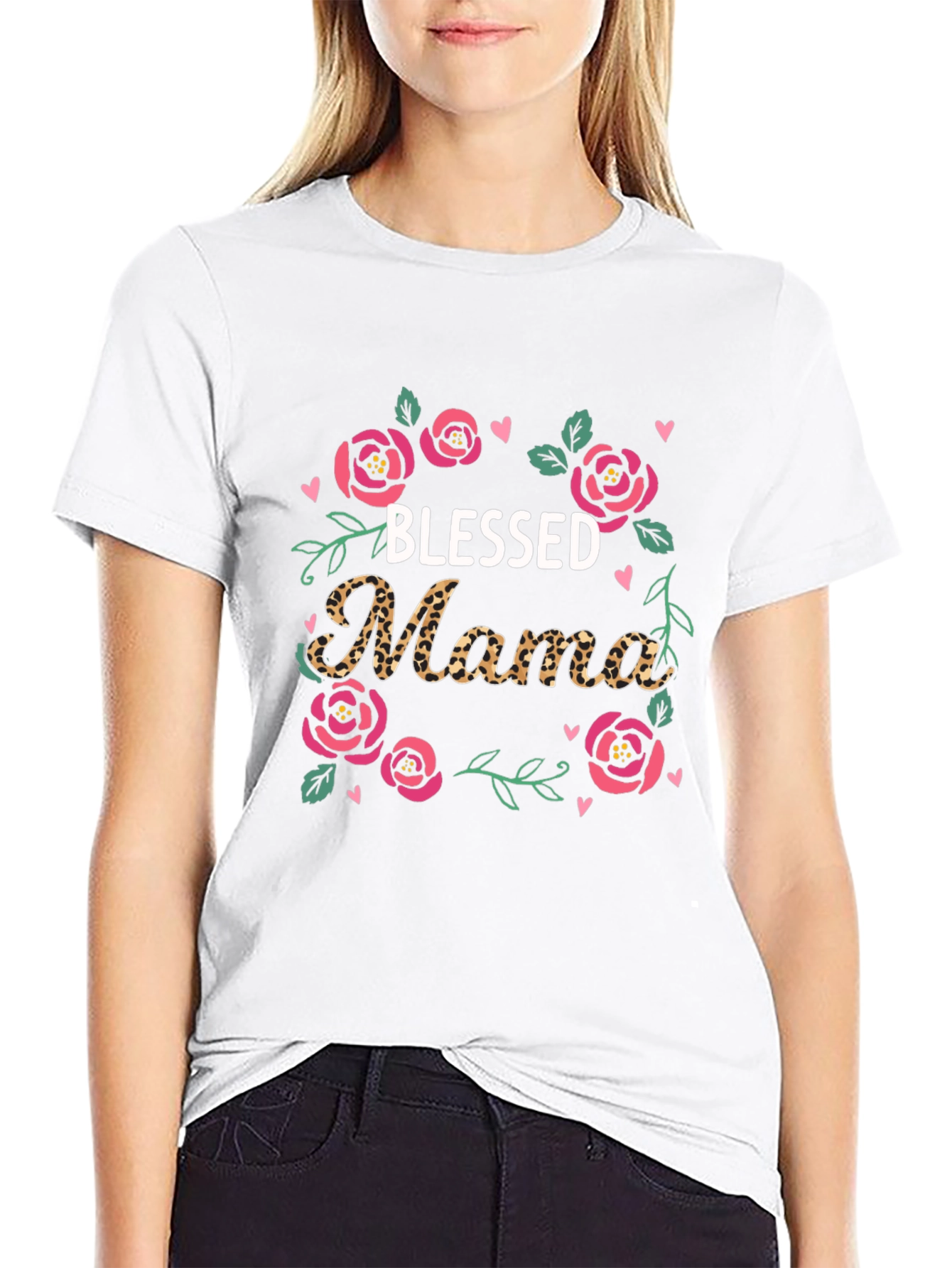 Blessed Mama Floral Graphic T-Shirt