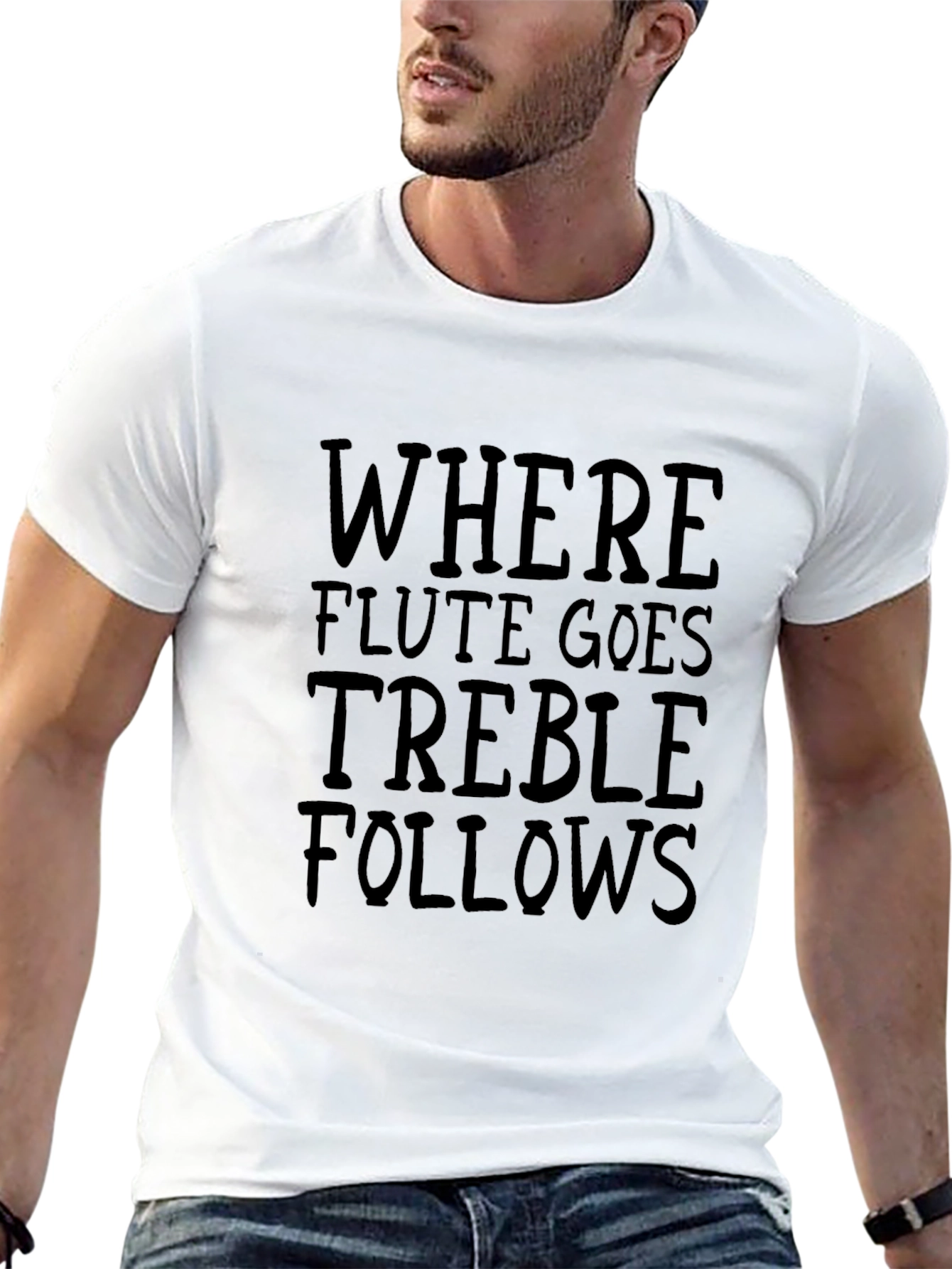 Where Flute Goes Treble Follows Black T-Shirt
