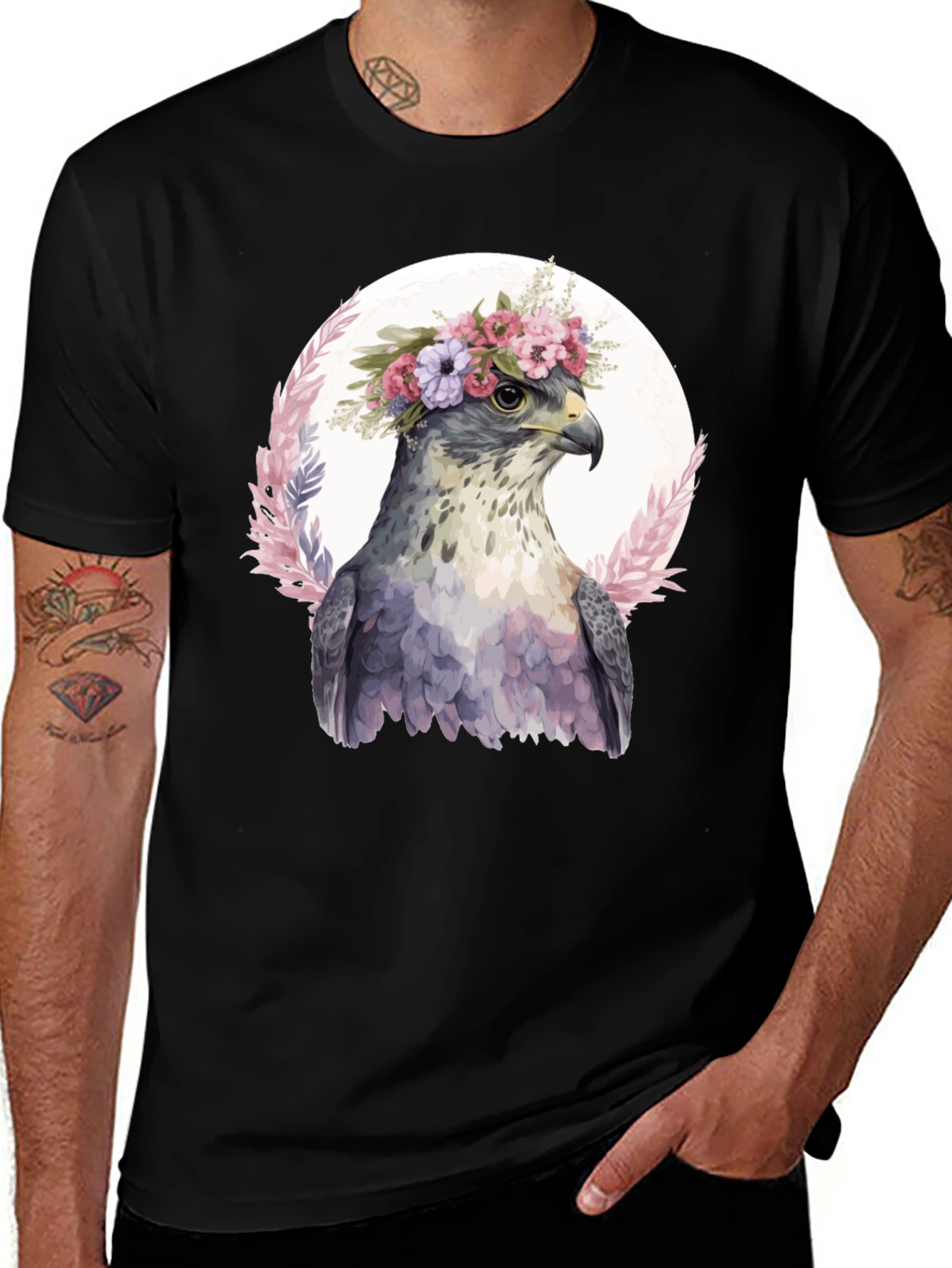 Hawk in Flowers T-Shirt