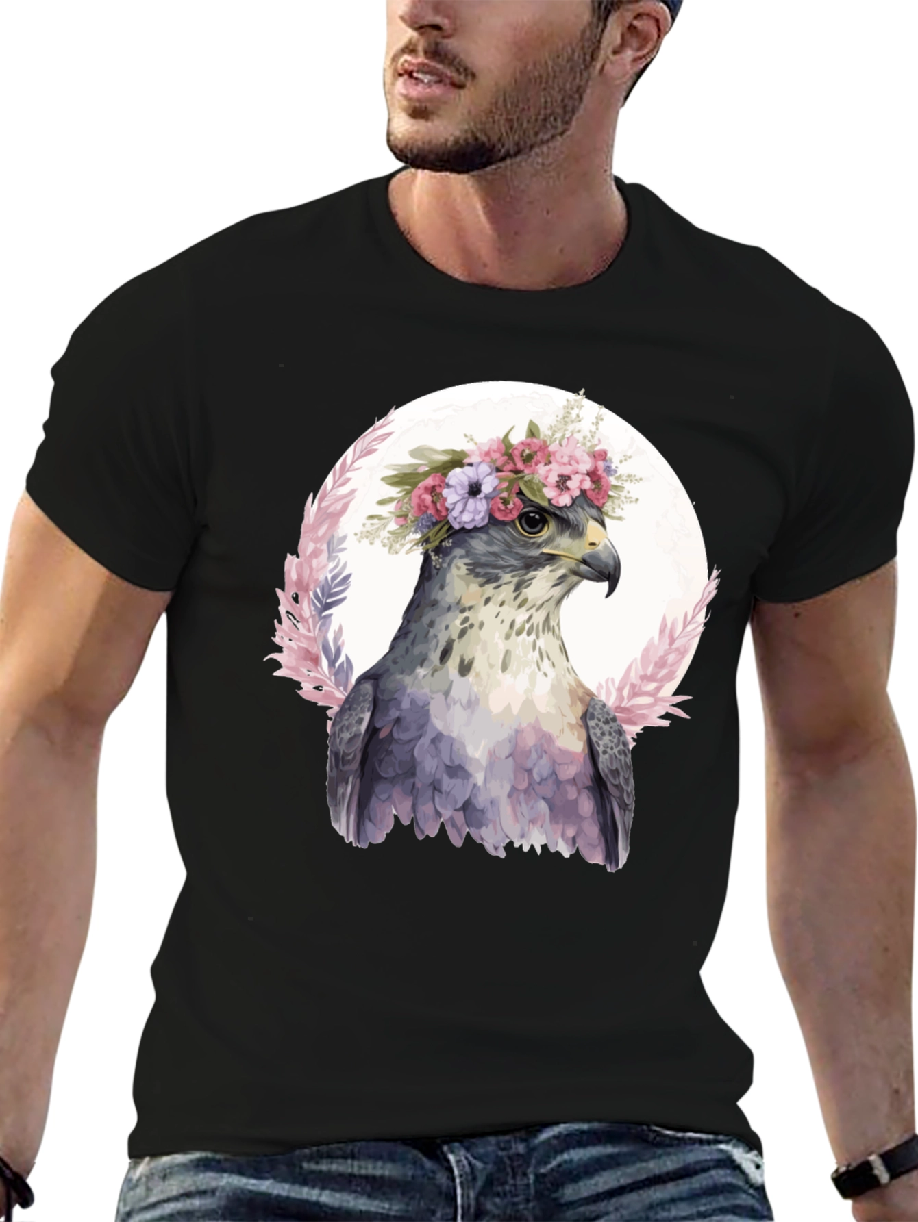Hawk in Flowers T-Shirt