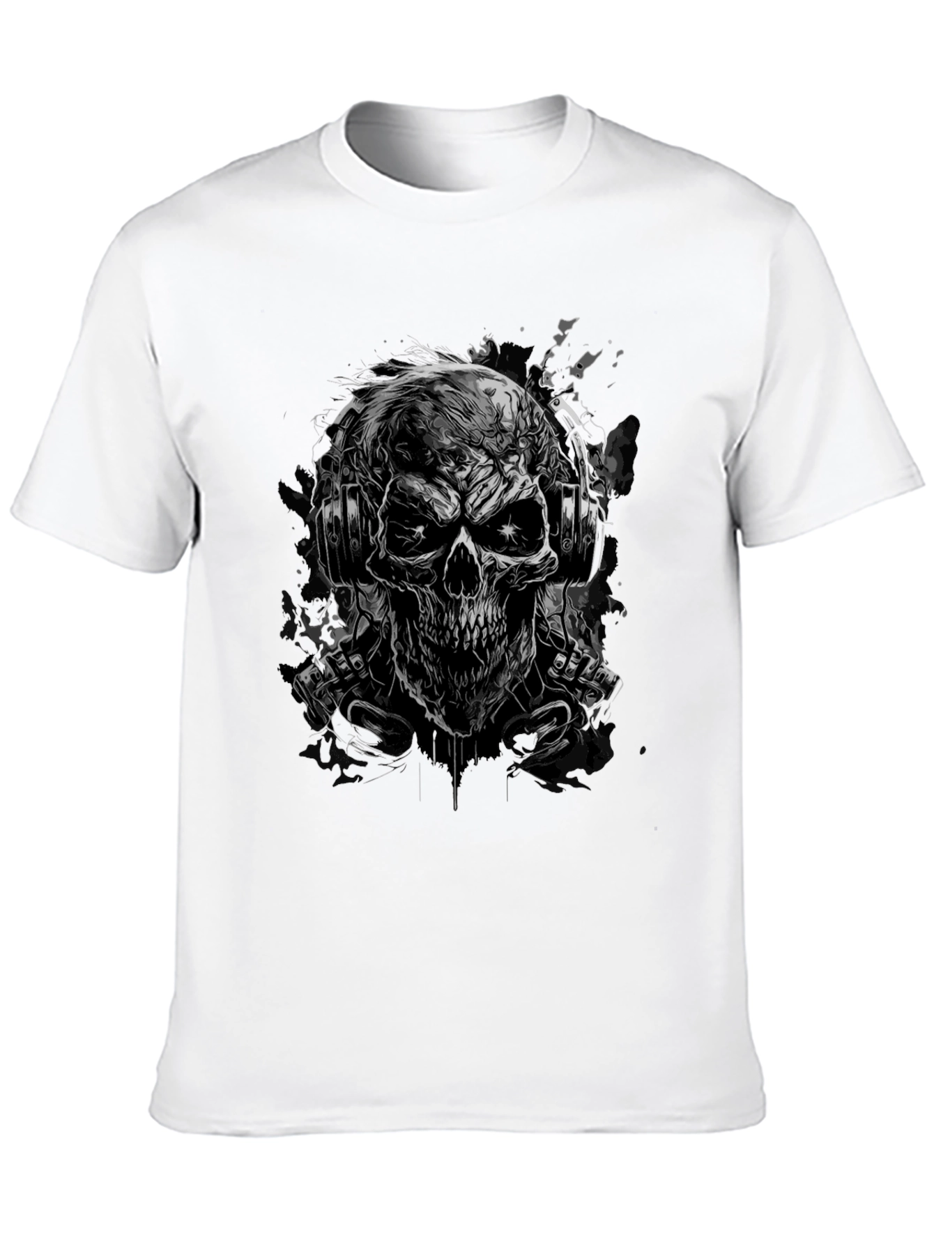 Skull with Headphones Graphic Tee