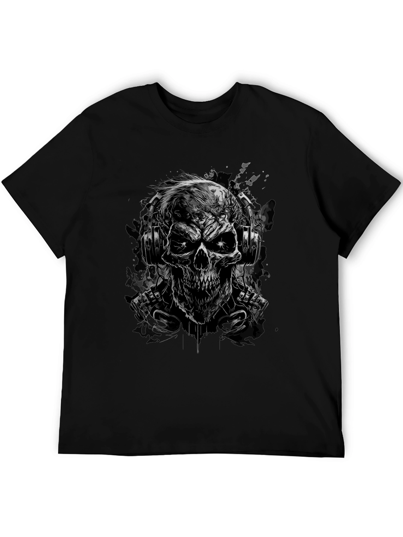 Skull with Headphones Graphic Tee