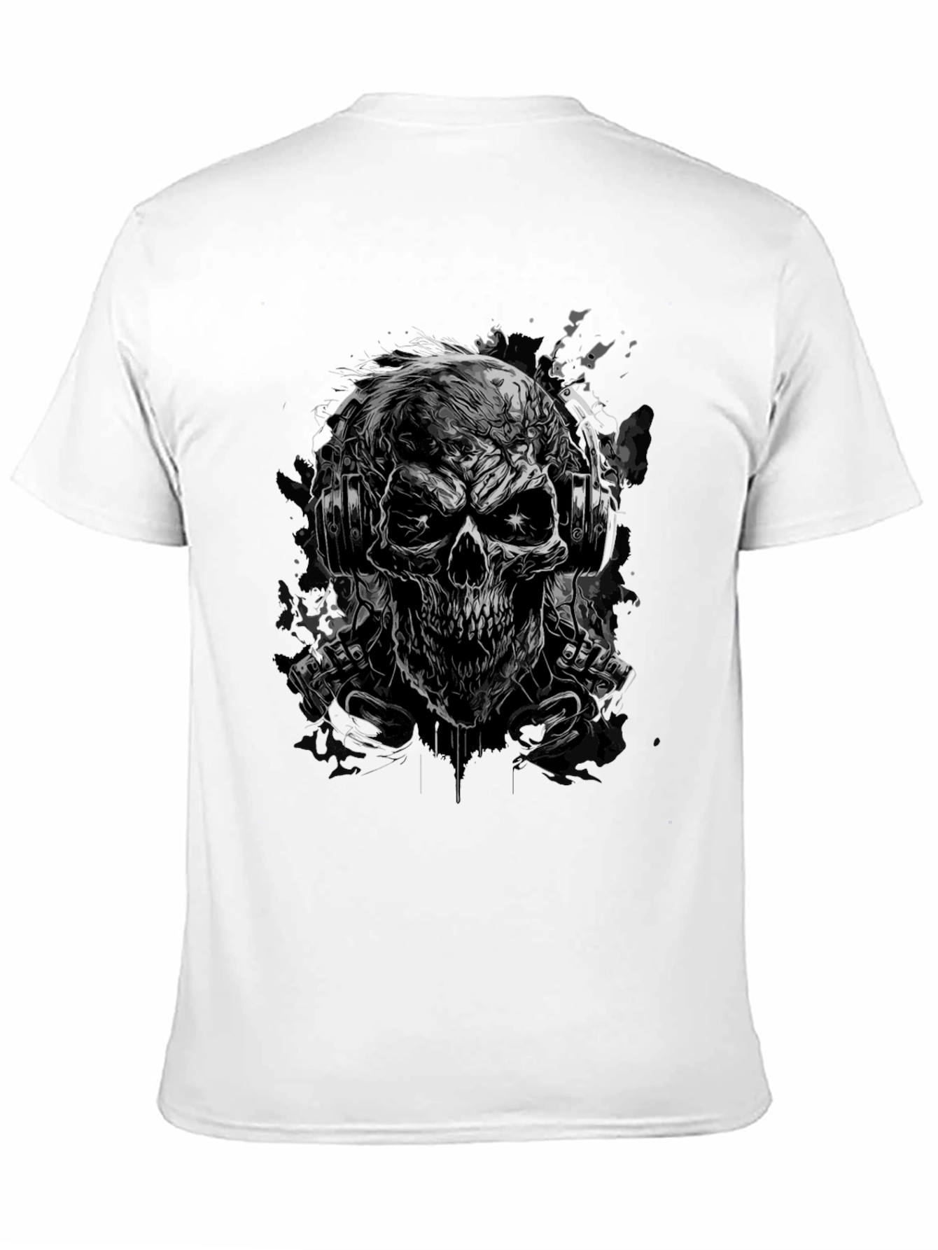 Skull with Headphones Graphic Tee