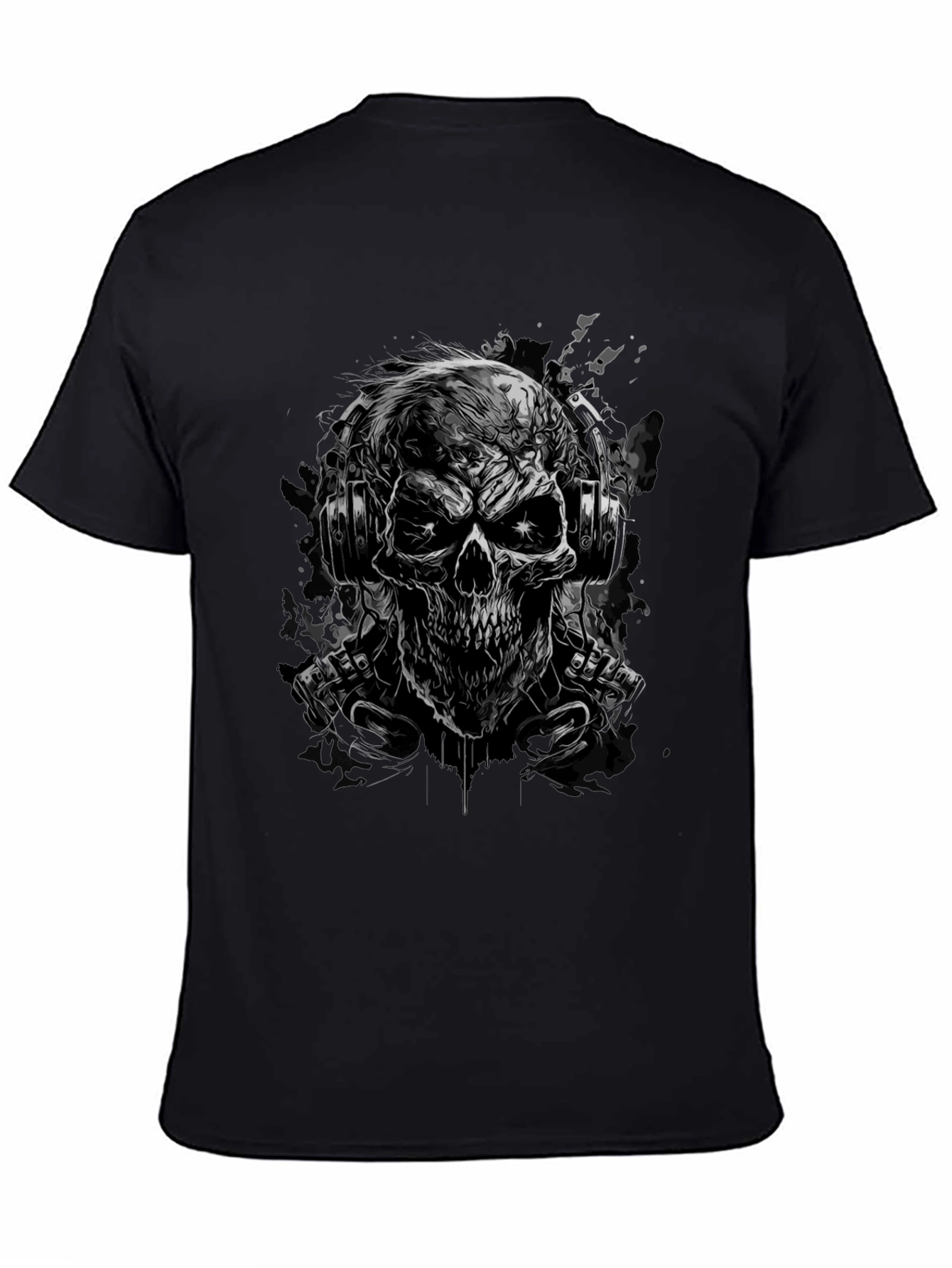 Skull with Headphones Graphic Tee