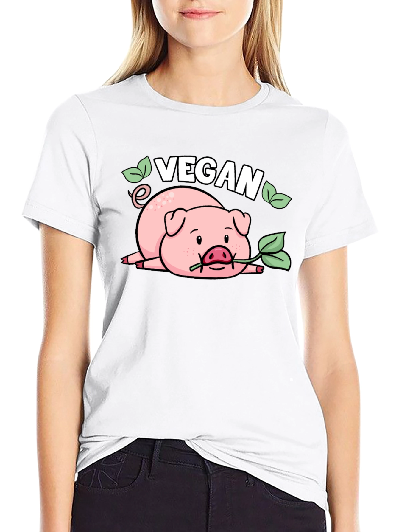 Vegan Pig T-Shirt - Cute Animal Lover Tee