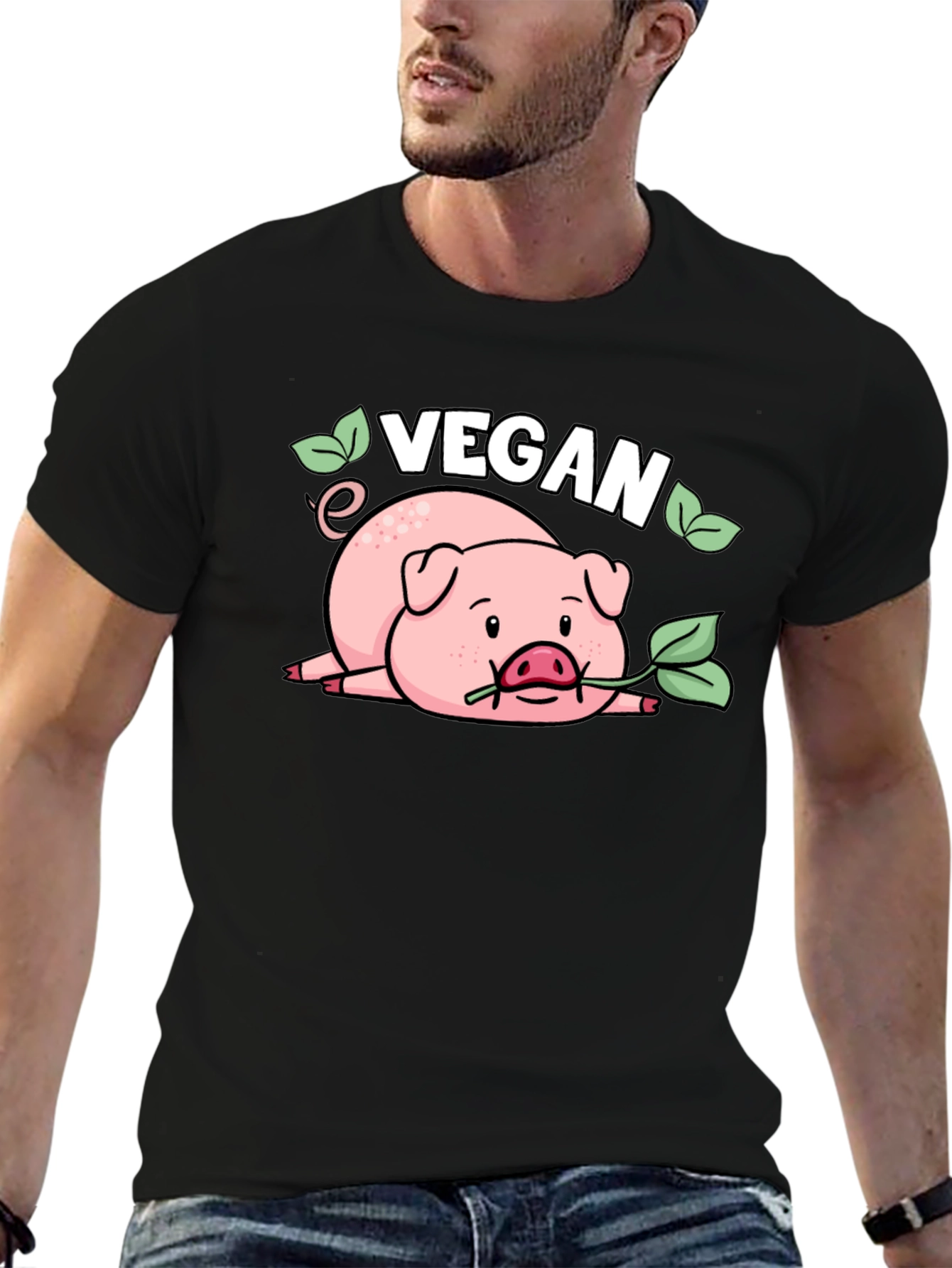 Vegan Pig T-Shirt - Cute Animal Lover Tee