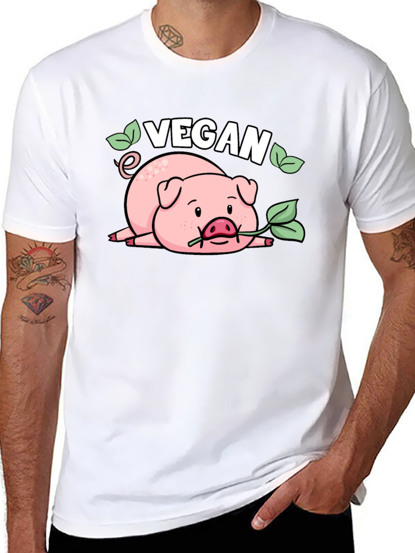 Vegan Pig T-Shirt - Cute Animal Lover Tee